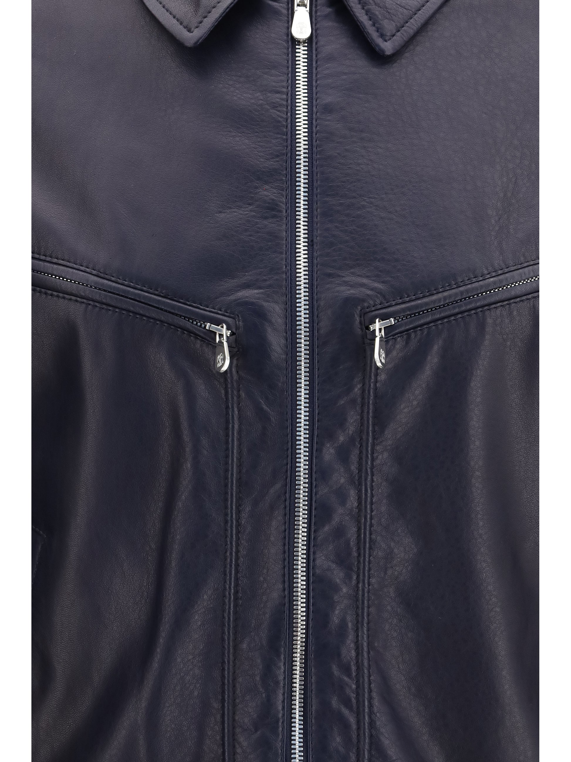 Brunello Cucinelli Men Leather And Knit Jacket BRUNELLO CUCINELLI