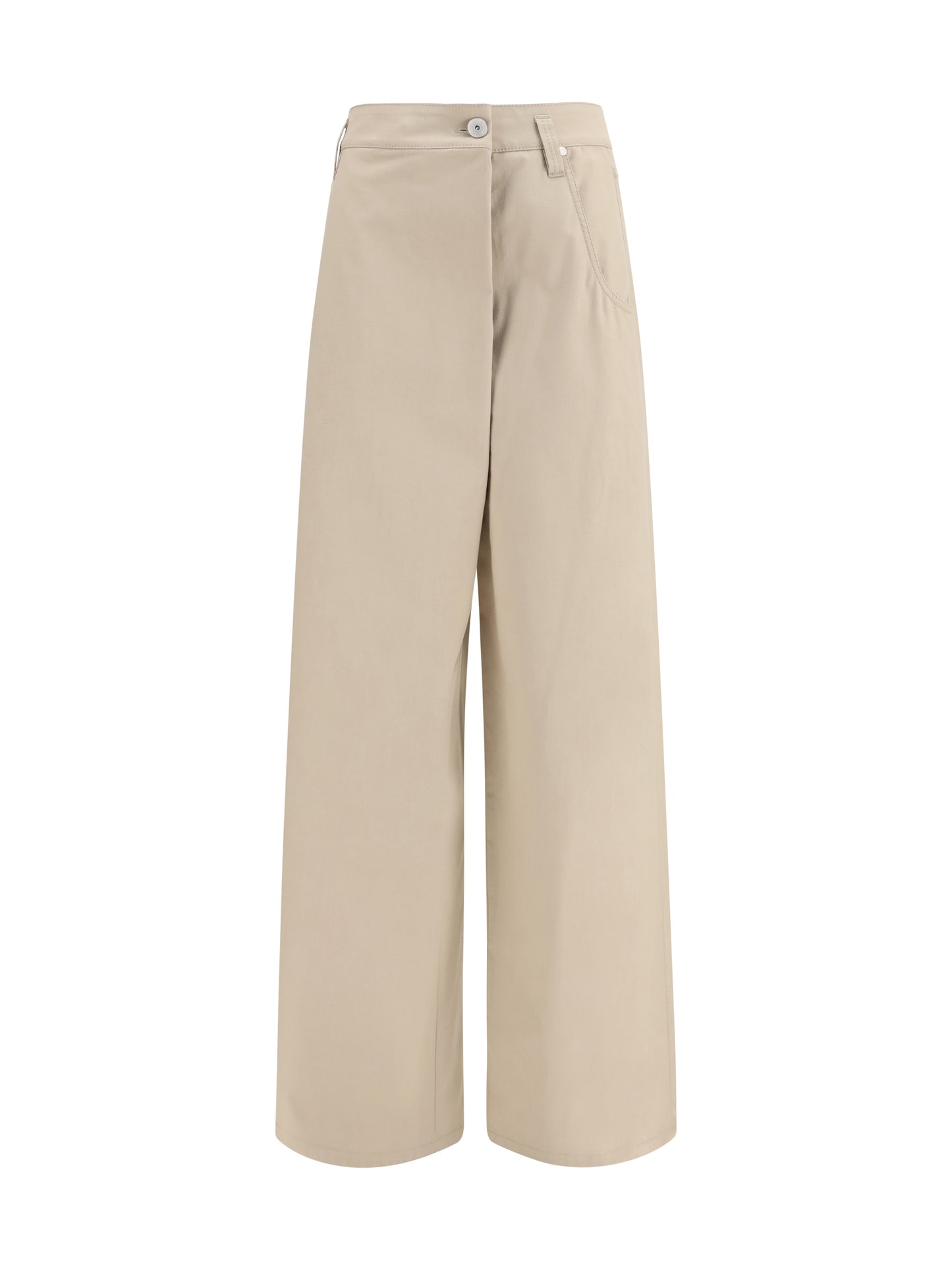 Brunello Cucinelli Women Cotton Loose Wrap Pants With Monili BRUNELLO CUCINELLI