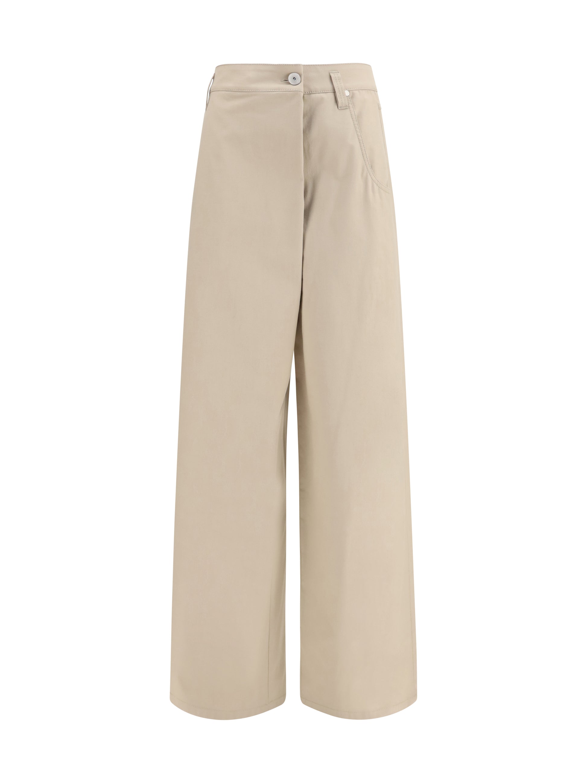Brunello Cucinelli Women Cotton Loose Wrap Pants With Monili BRUNELLO CUCINELLI