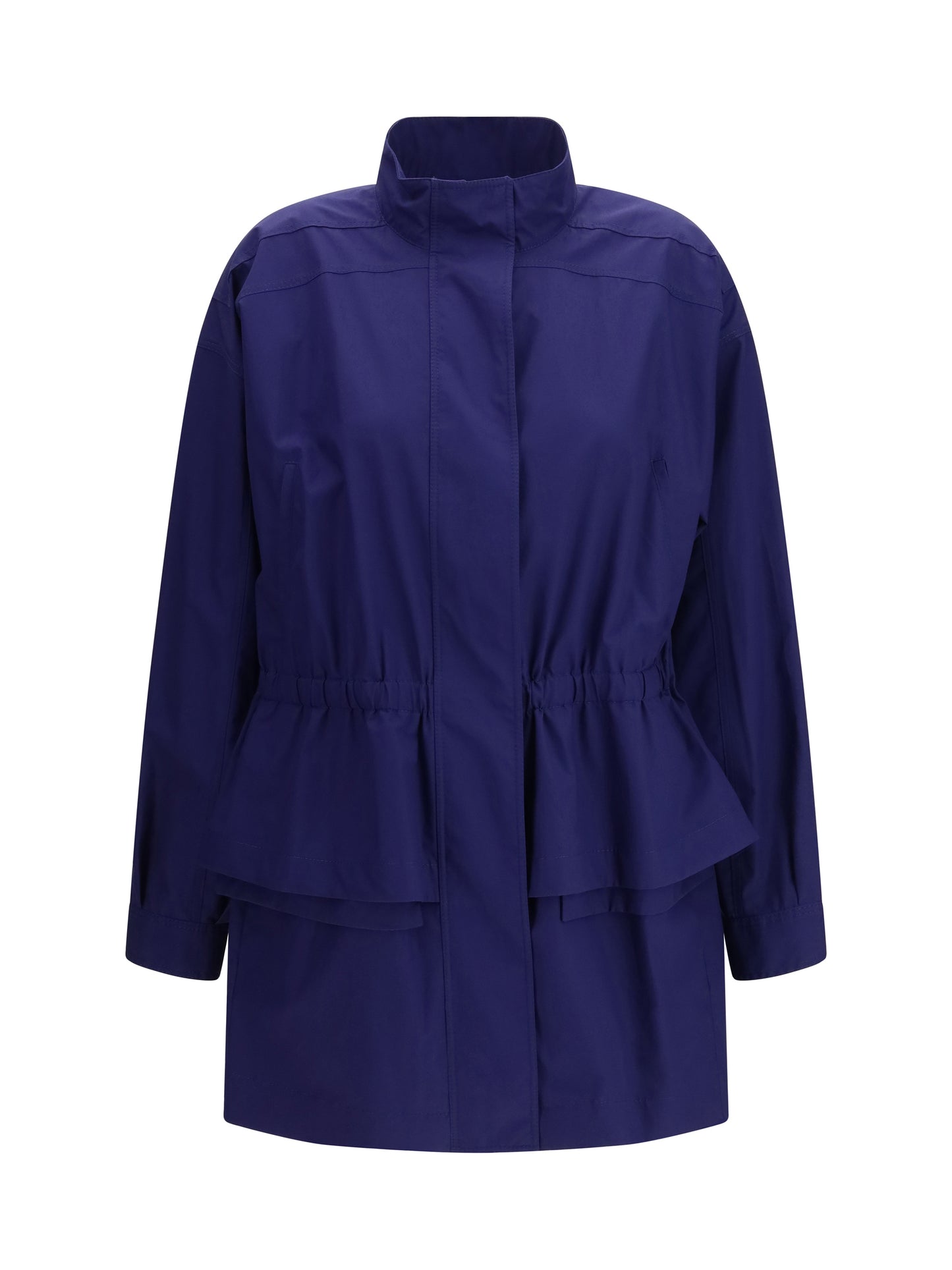 Fendi Women Midi Poplin Parka Blouson In Cotton With Logo Embroidery FENDI