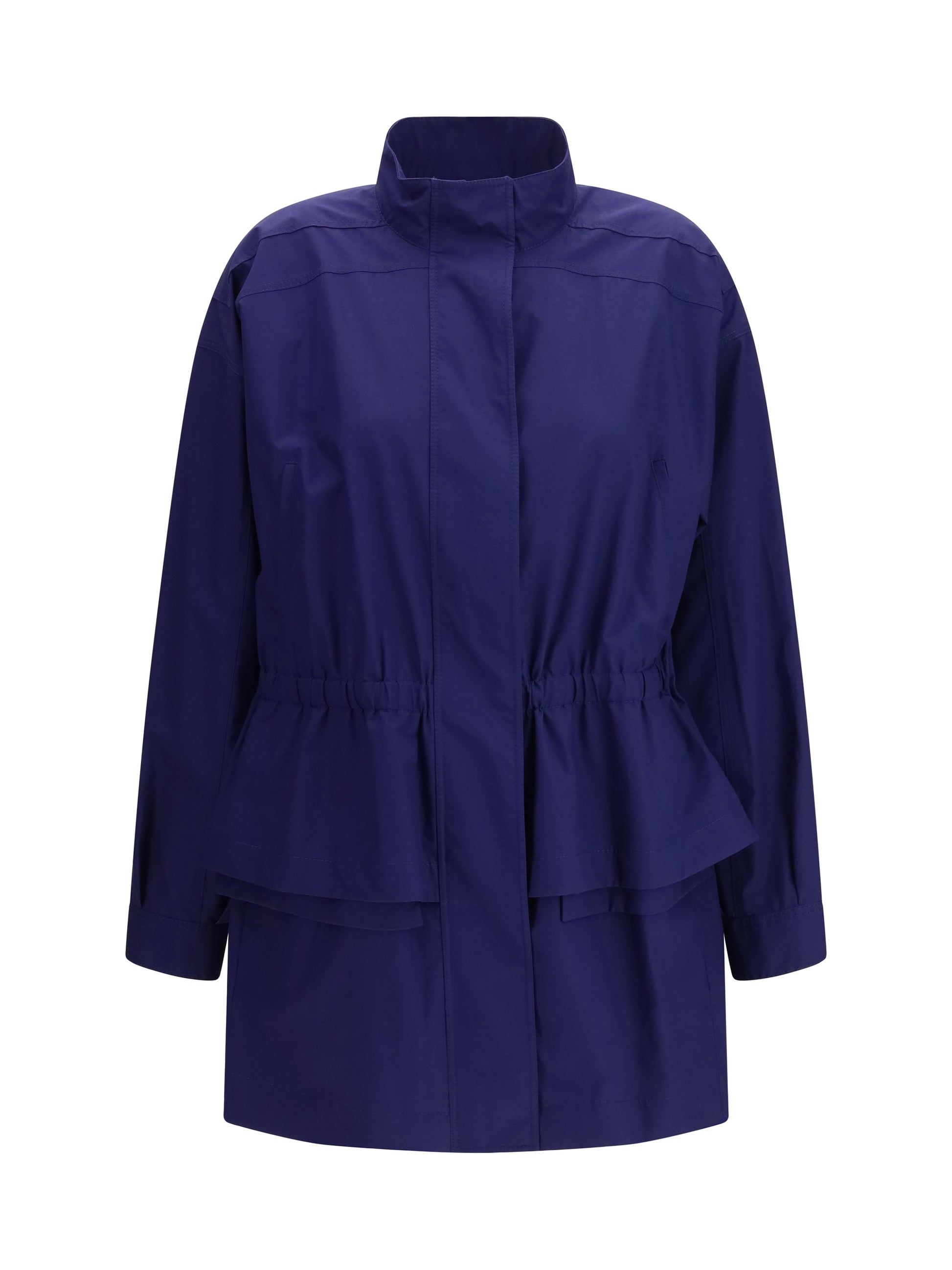 Fendi Women Midi Poplin Parka Blouson In Cotton With Logo Embroidery FENDI