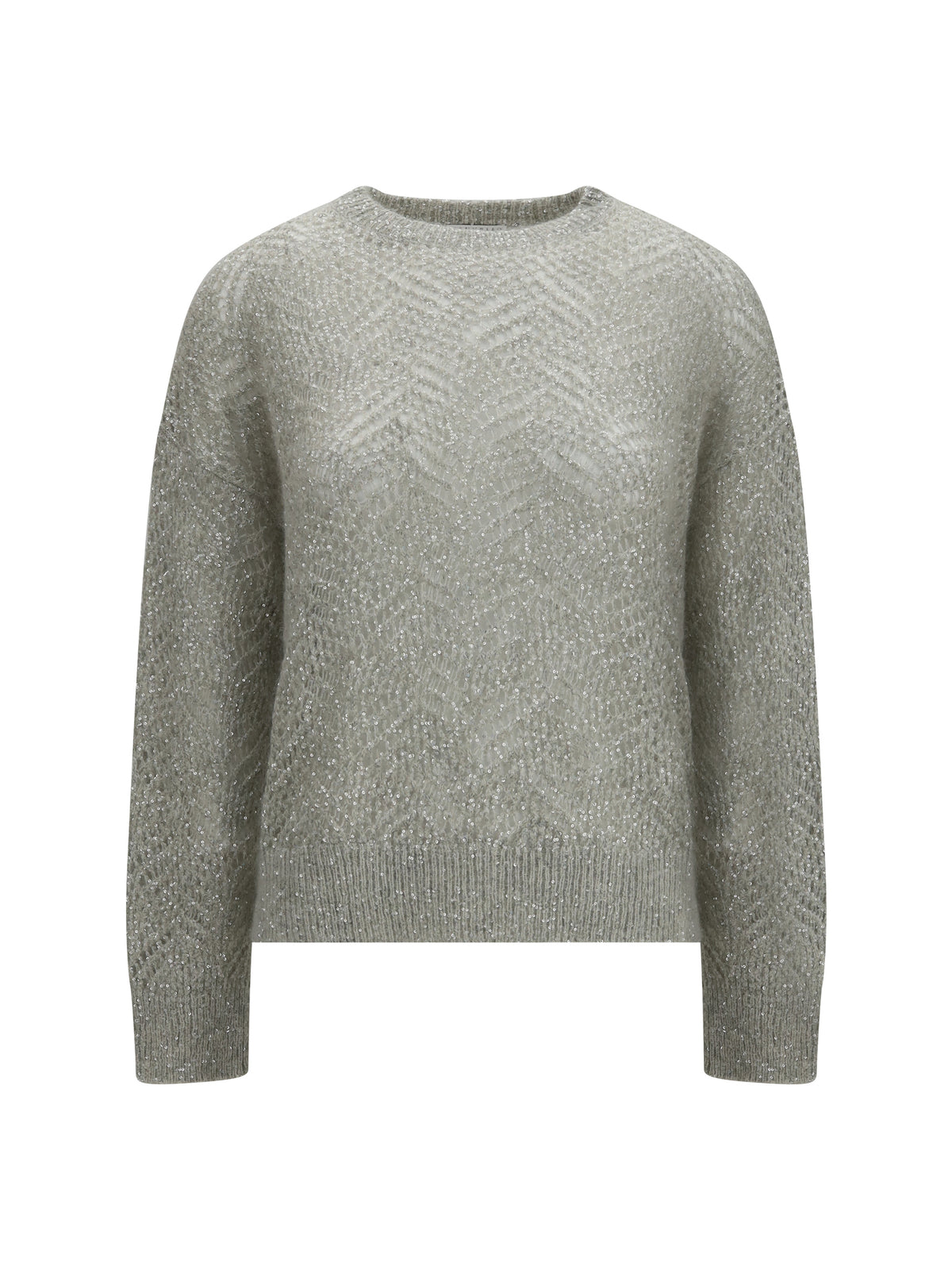 Brunello Cucinelli Women Openwork Sequined Crewneck Sweater BRUNELLO CUCINELLI