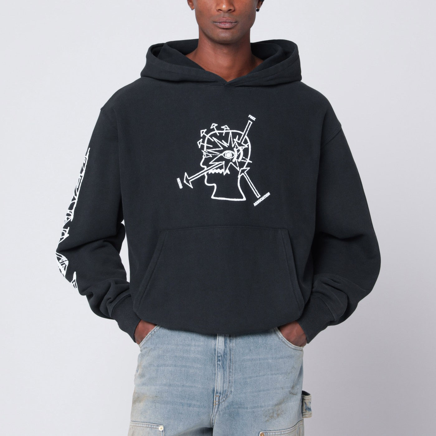Brain Dead Faded Black Neuro Free Association Sweatshirt Men Brain Dead