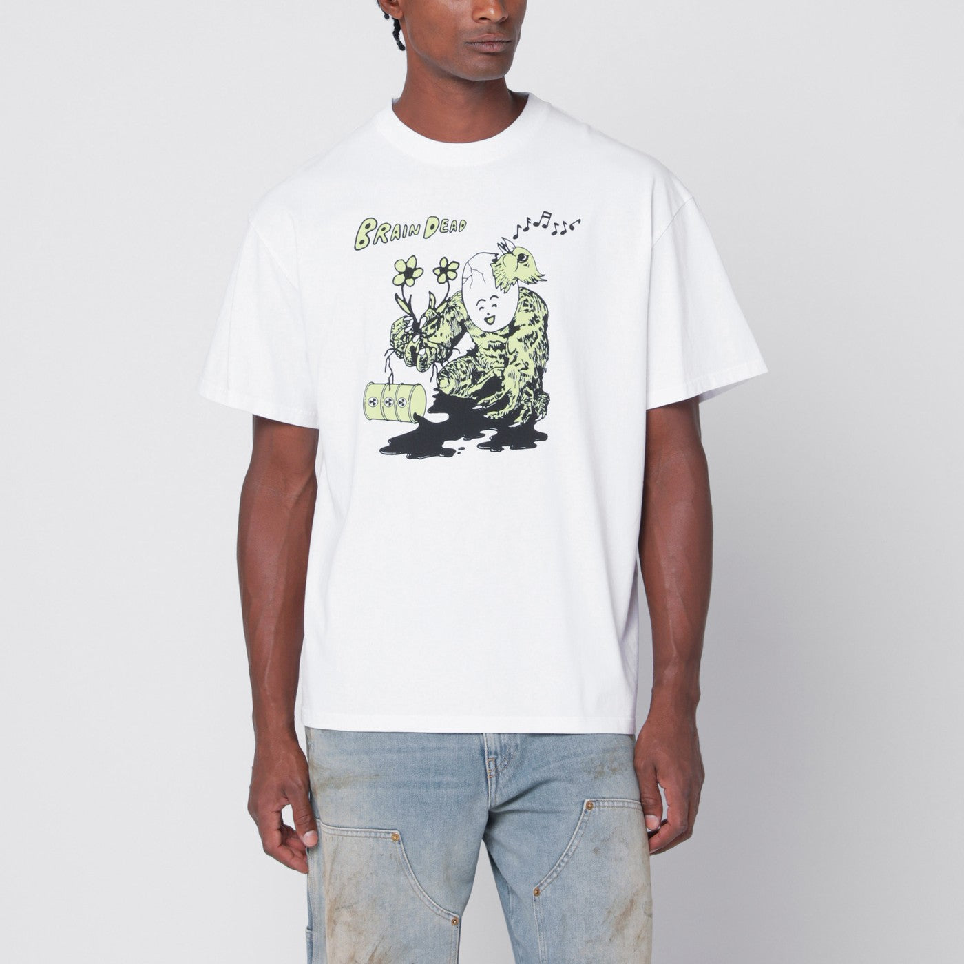 Brain Dead White Nuclear Evolution T-Shirt Men Brain Dead