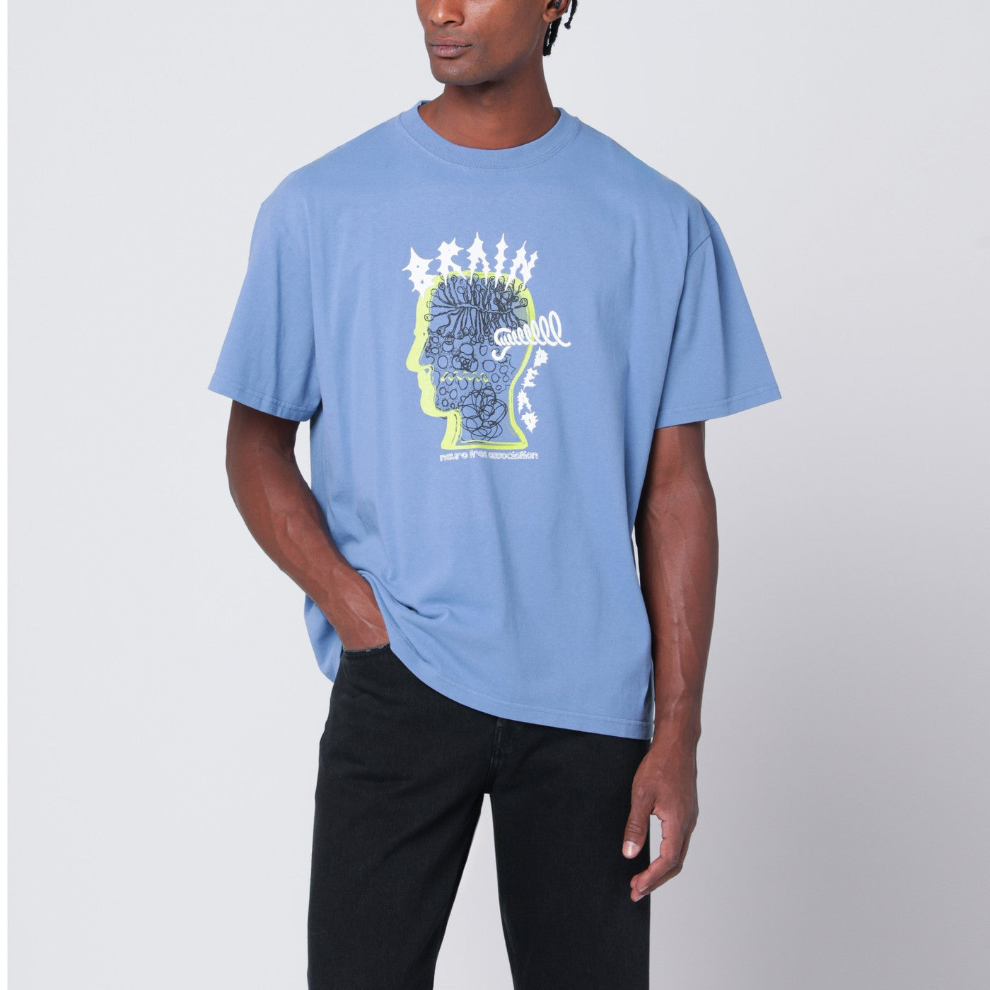 Brain Dead Light Blue Ringing Ear T-Shirt Men Brain Dead