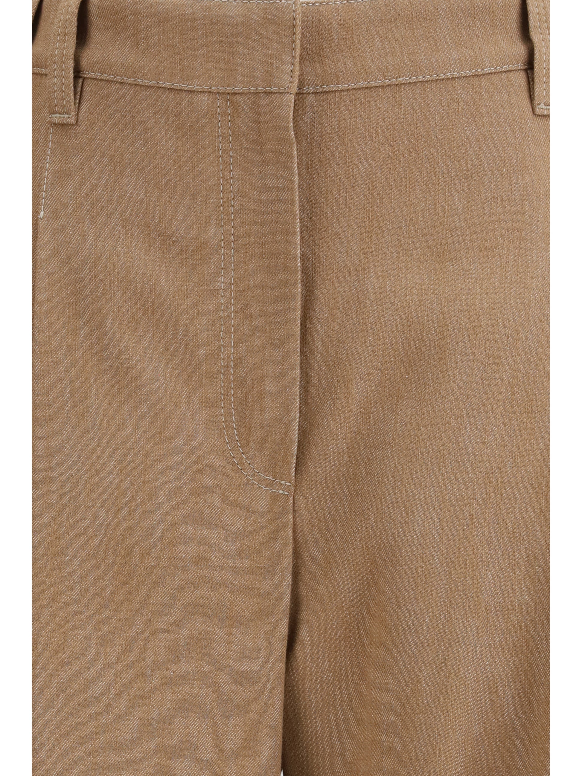 Brunello Cucinelli Women Denim-Effect Twill Wide Pants BRUNELLO CUCINELLI