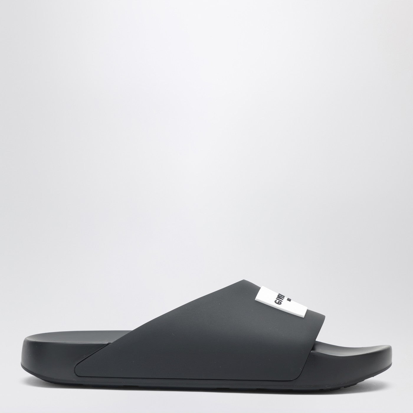 Givenchy Label Flat Mules In Black Rubber Women GIVENCHY