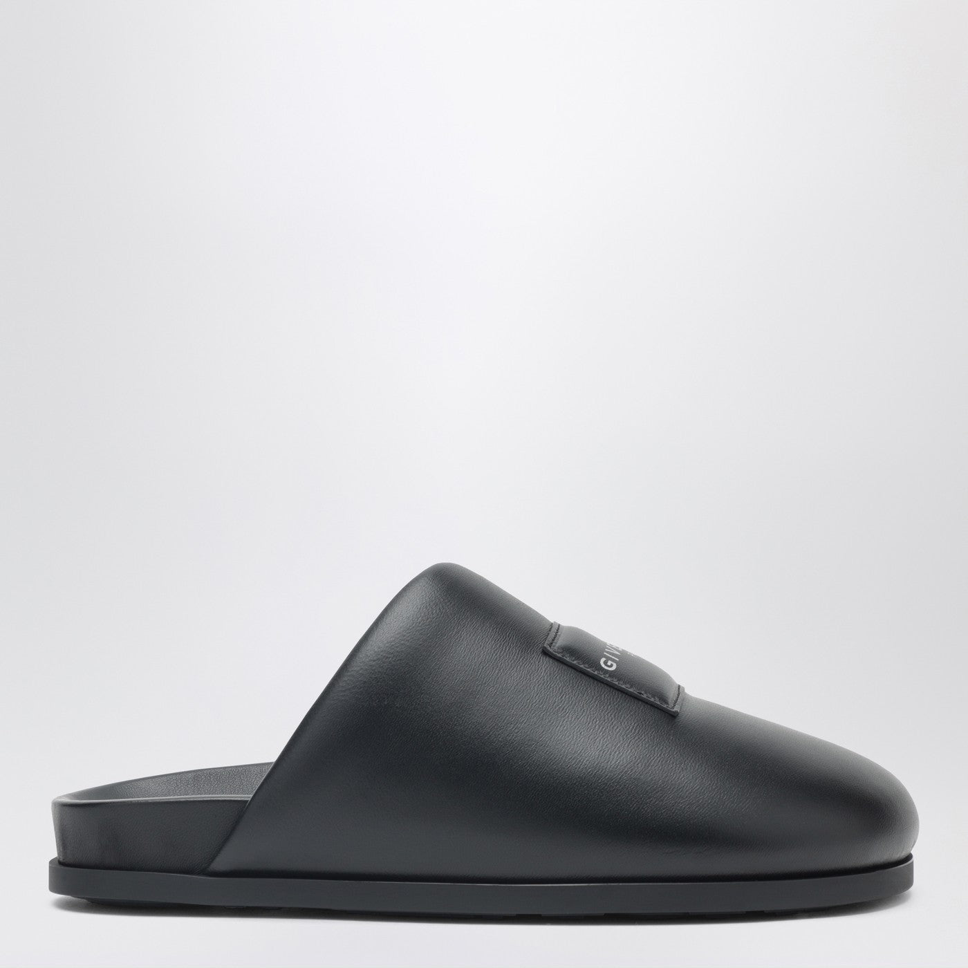 Givenchy Label Flat Mules In Black Nappa Leather Women GIVENCHY