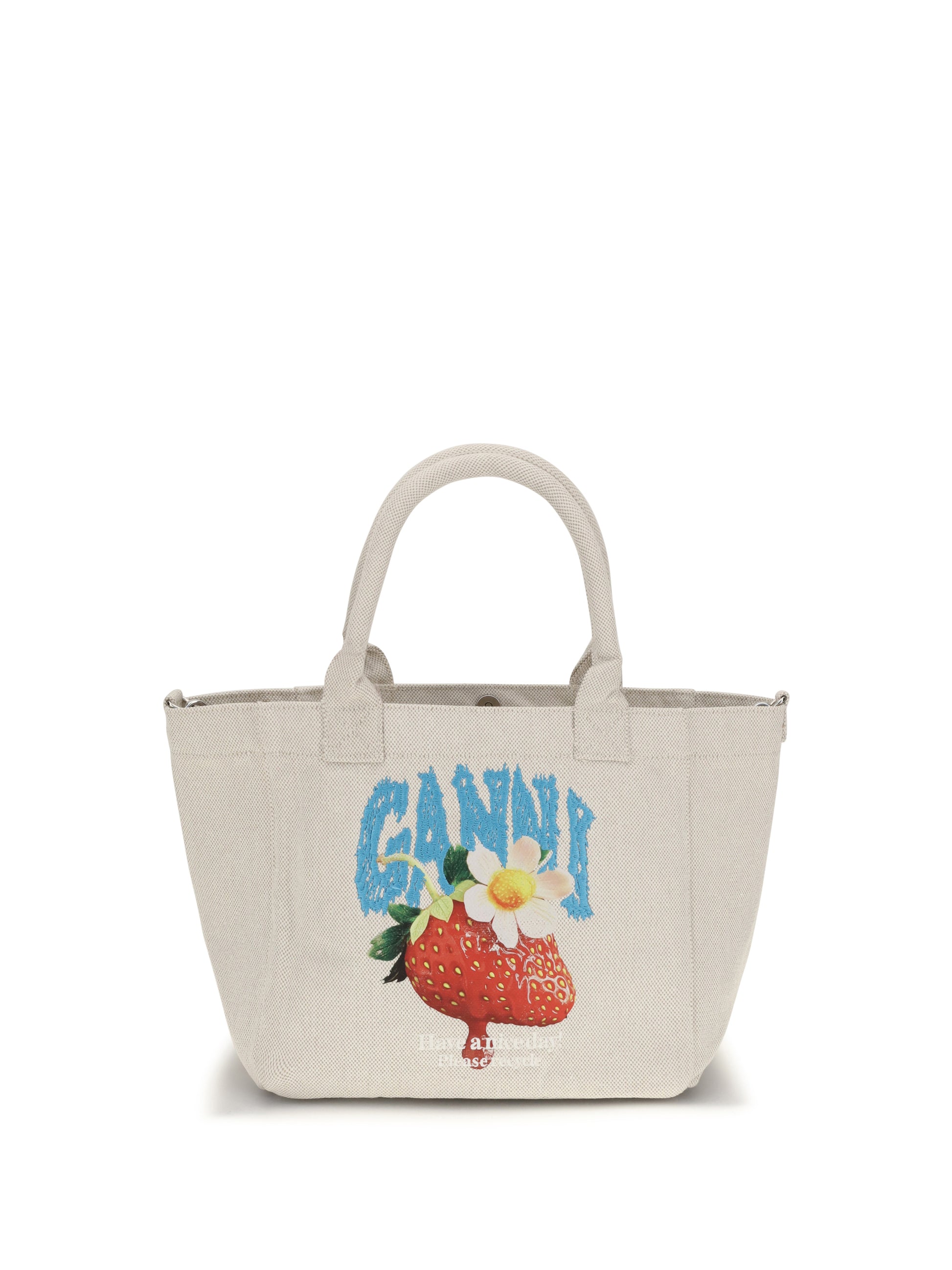 Ganni Women Small Easy Shoulder Bag With Strawberry Print GANNI