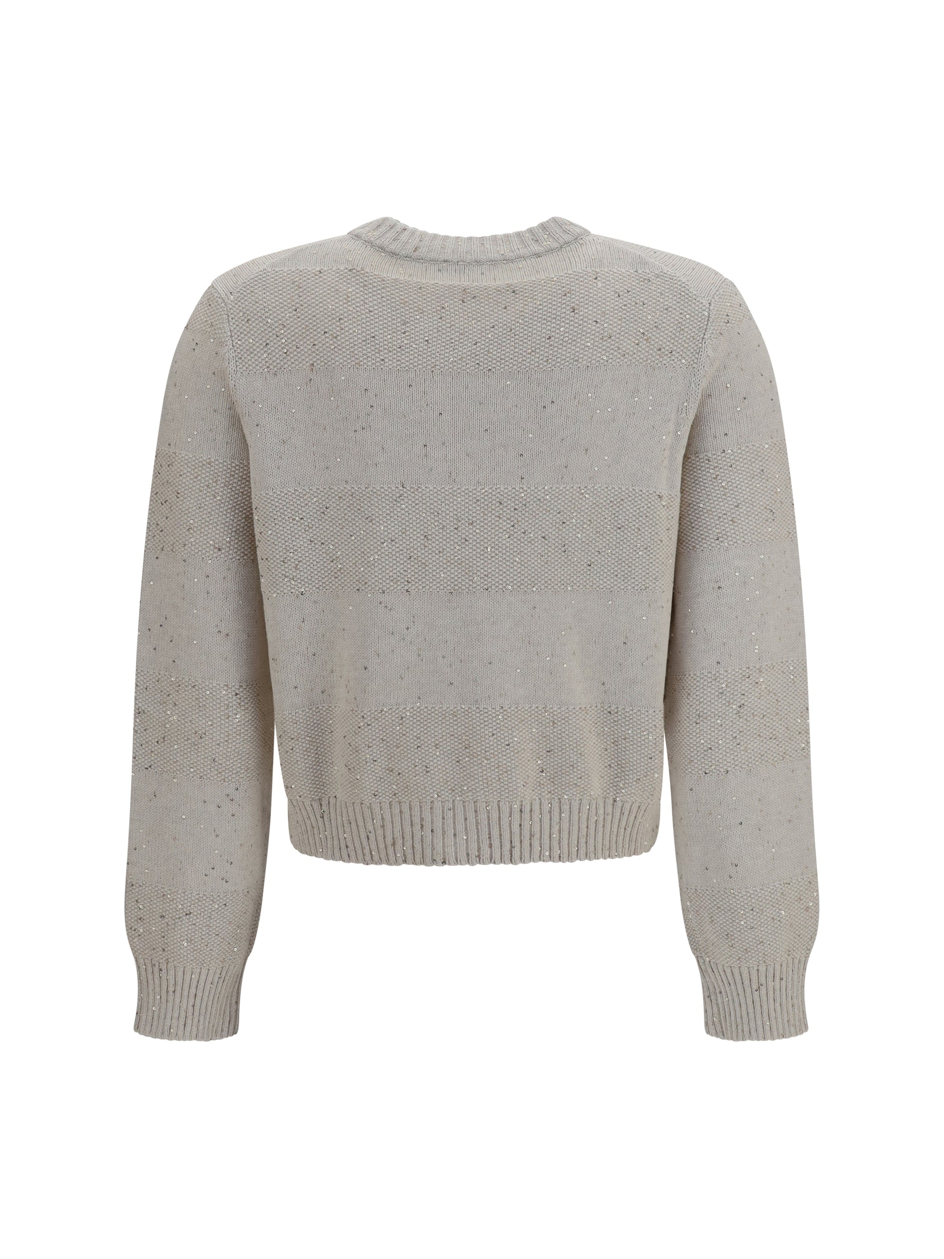 Brunello Cucinelli Women Long-Sleeve Crewneck Cotton Sweater BRUNELLO CUCINELLI