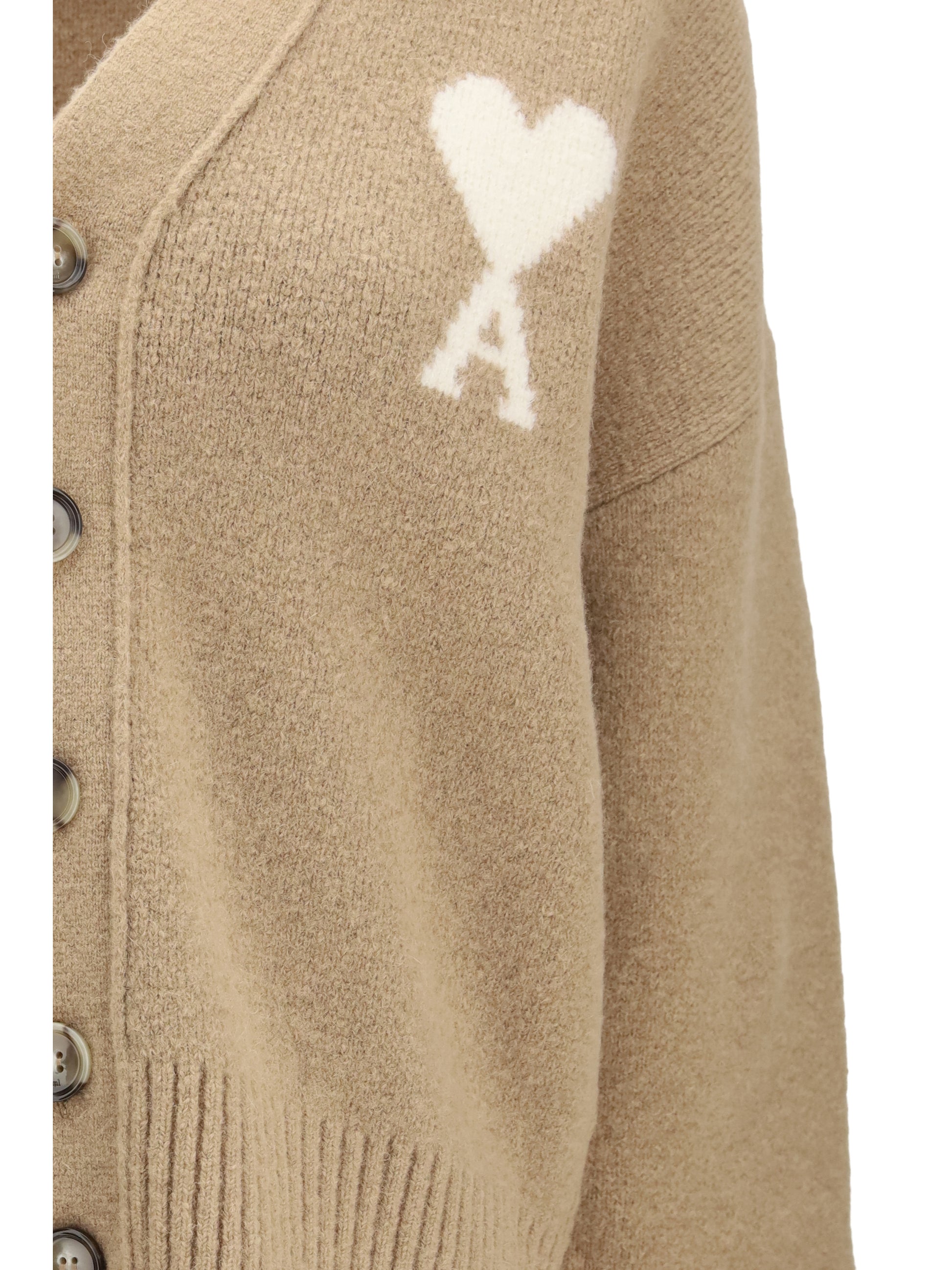 Ami Paris Women Ami De Coeur Cardigan In Alpaca AMI PARIS