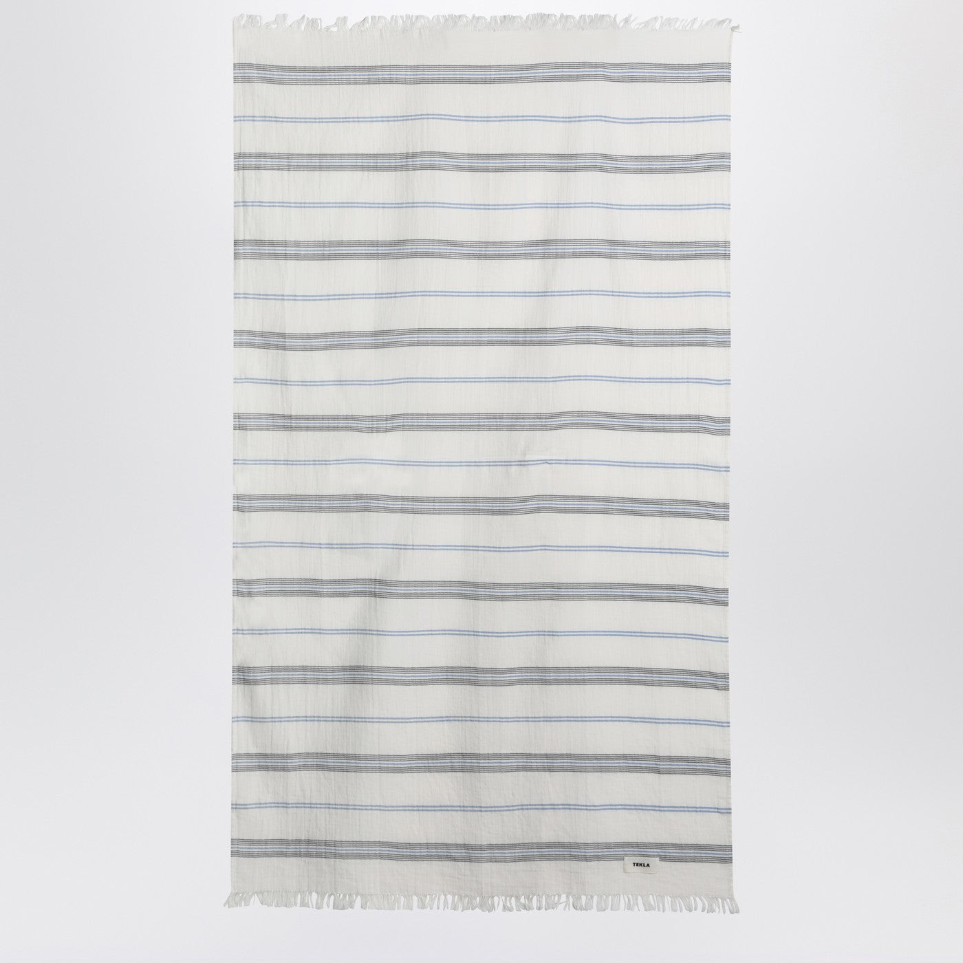 Tekla White Beach Towel With Striped Pattern Men Tekla