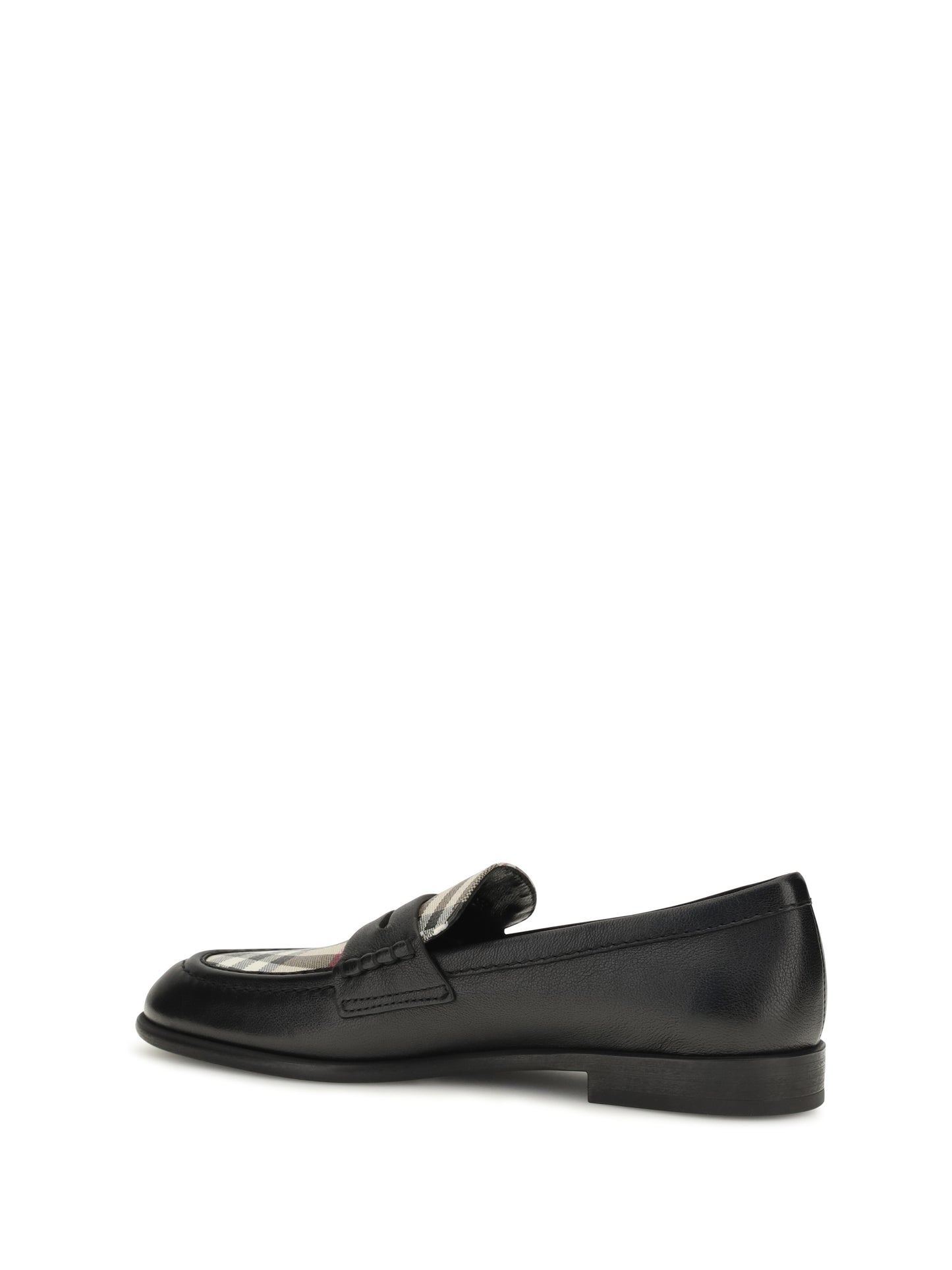Burberry Women Opal Leather And Check Loafers BURBERRY