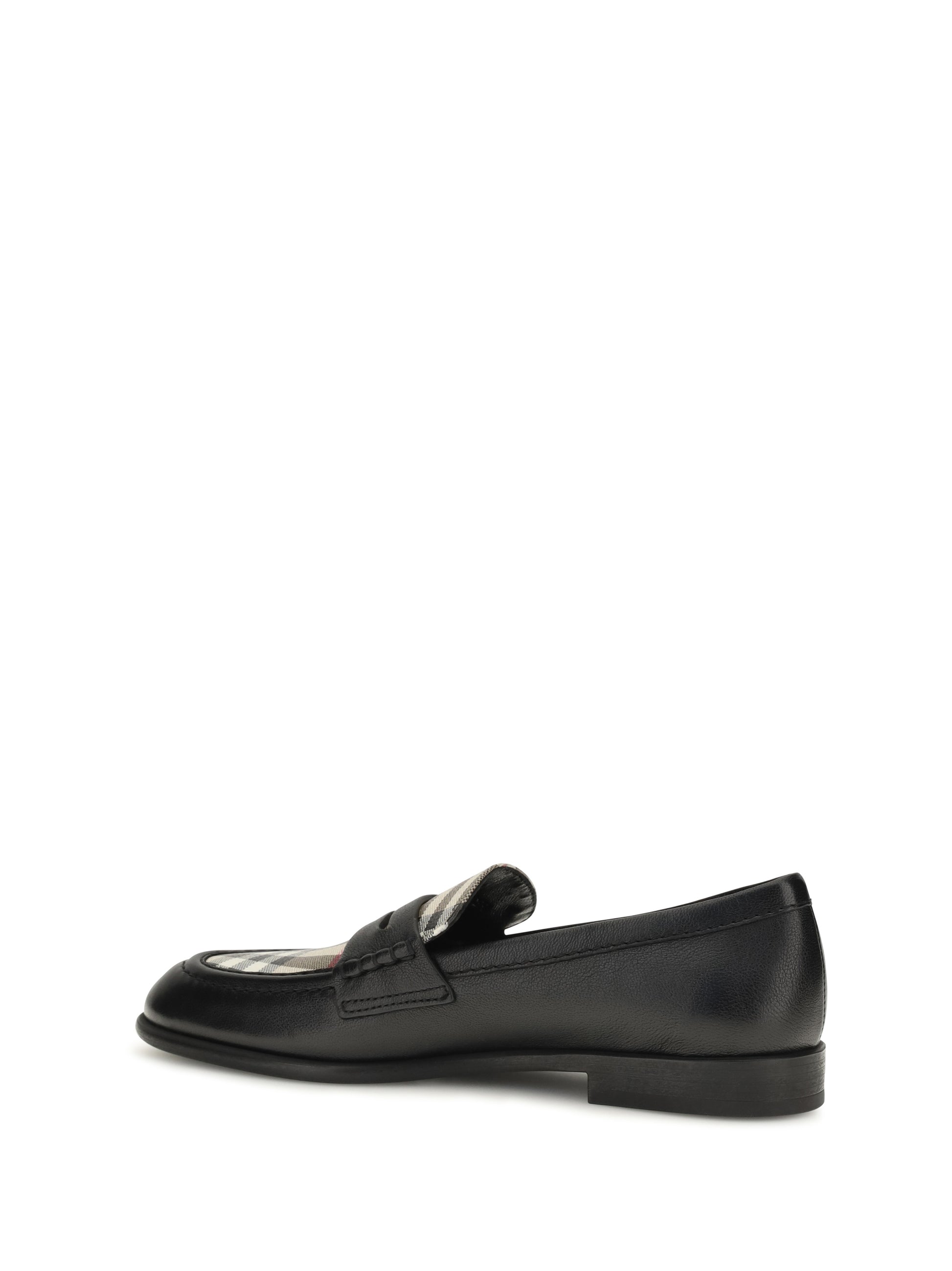 Burberry Women Opal Leather And Check Loafers BURBERRY