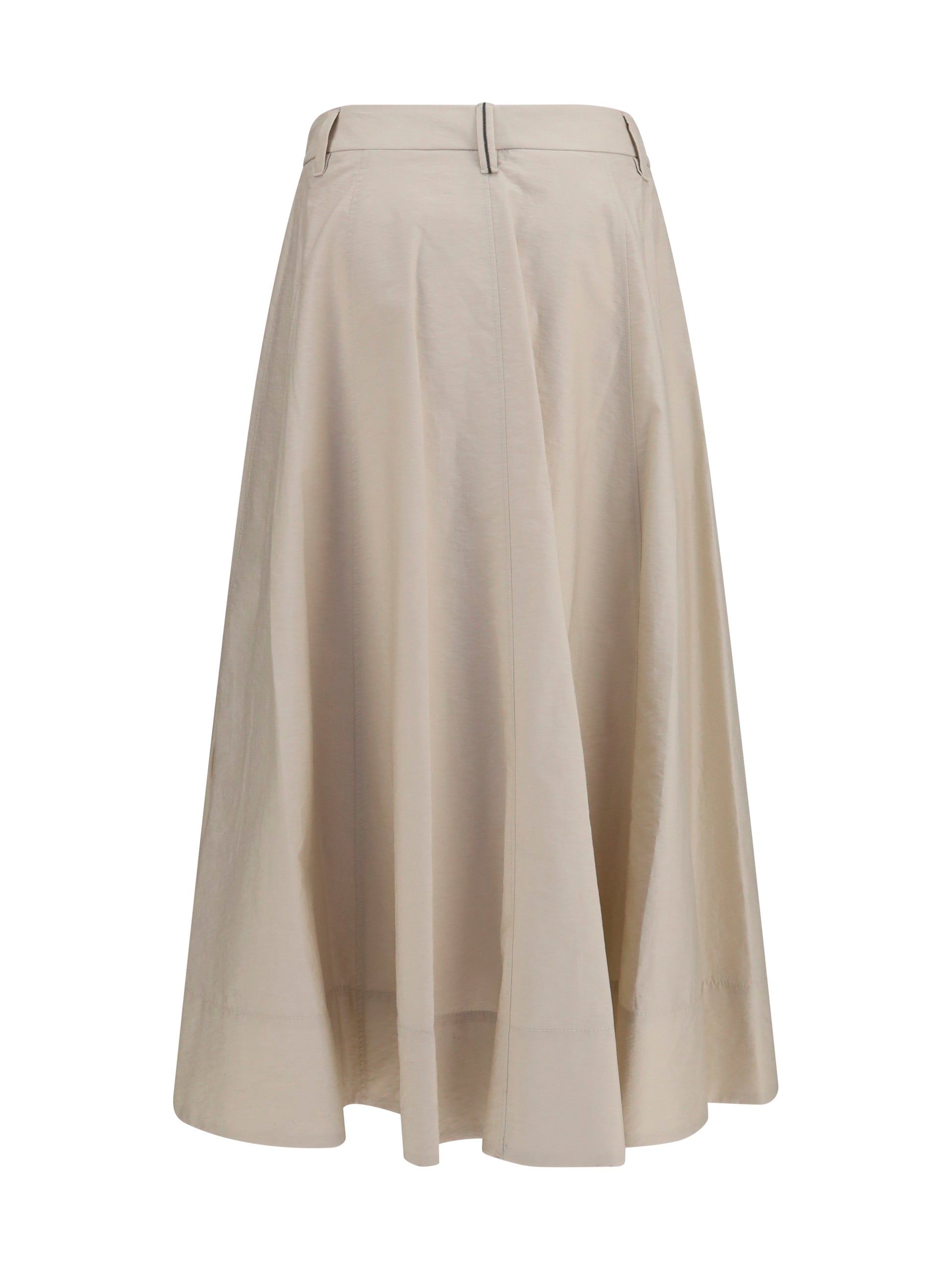 Brunello Cucinelli Women Cotton Poplin Skirt With Monili Detail BRUNELLO CUCINELLI