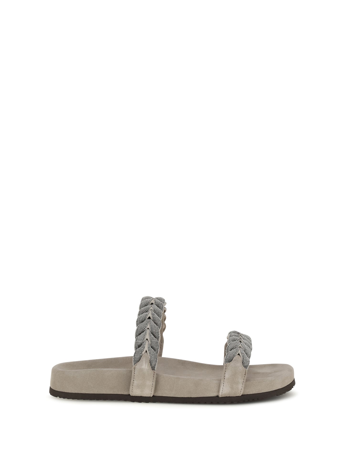 Brunello Cucinelli Women Laurel Leaf Monili-Embellished Slides BRUNELLO CUCINELLI