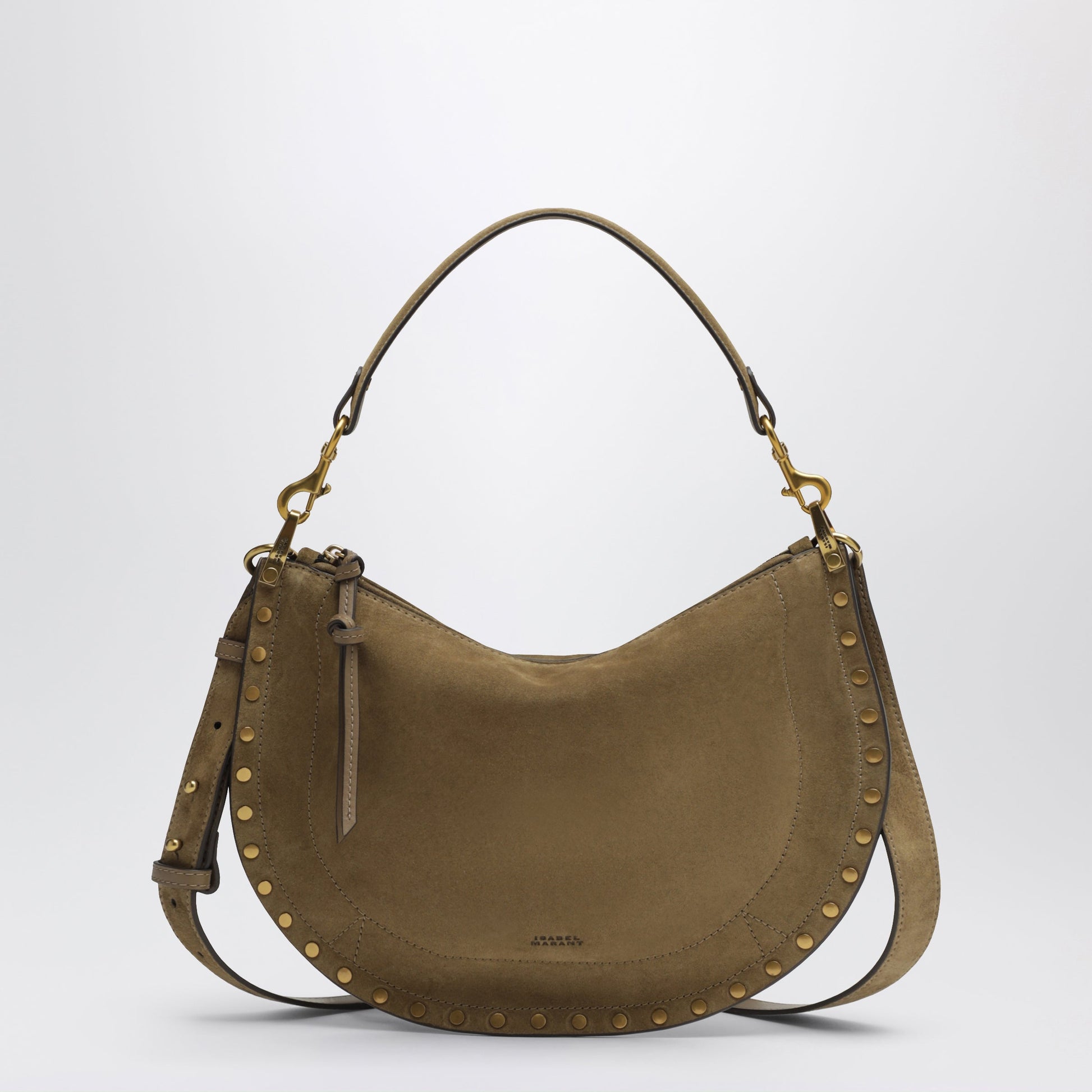 Isabel Marant Oskan Soft Zipped Bag In Taupe Suede Women ISABEL MARANT