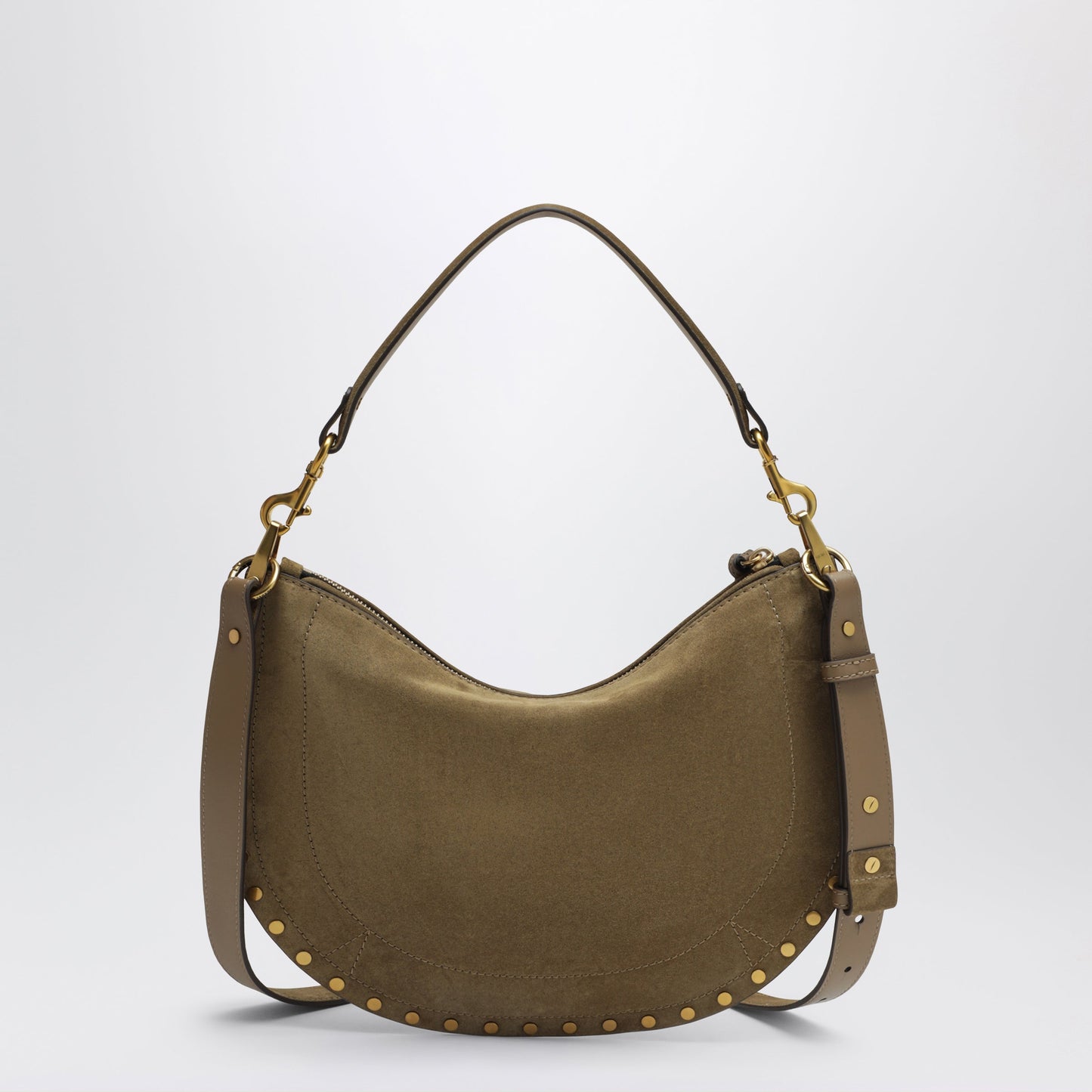 Isabel Marant Oskan Soft Zipped Bag In Taupe Suede Women ISABEL MARANT