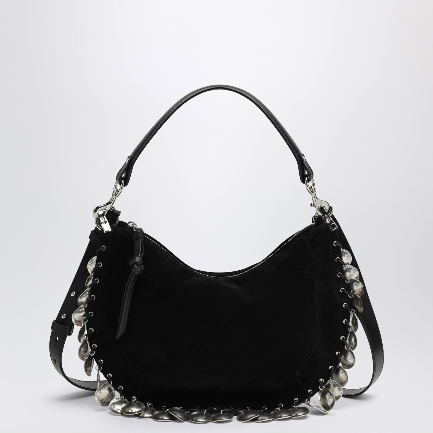 Isabel Marant Oskan Soft Zipped Bag In Black Suede With Medals Women ISABEL MARANT