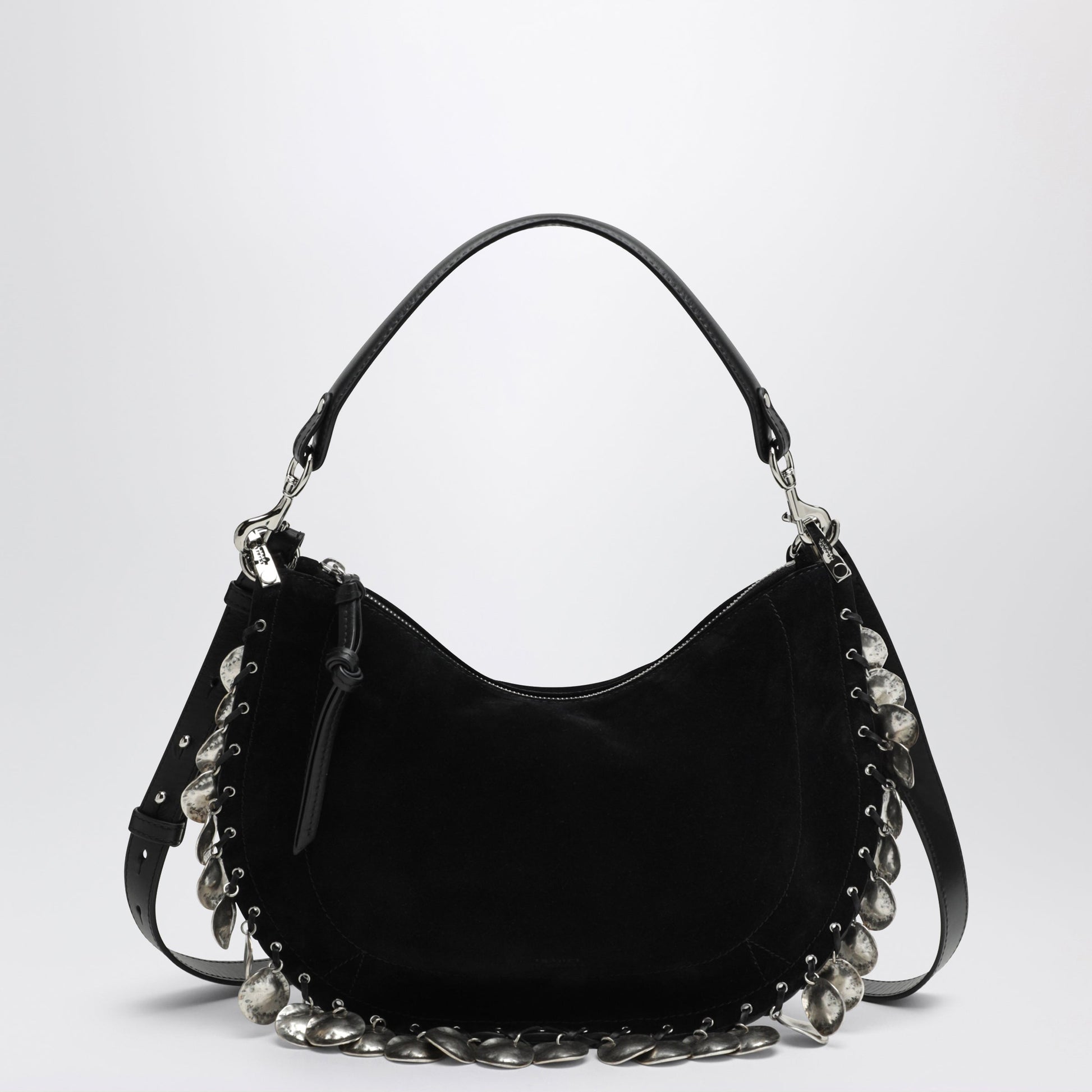 Isabel Marant Oskan Soft Zipped Bag In Black Suede With Medals Women ISABEL MARANT