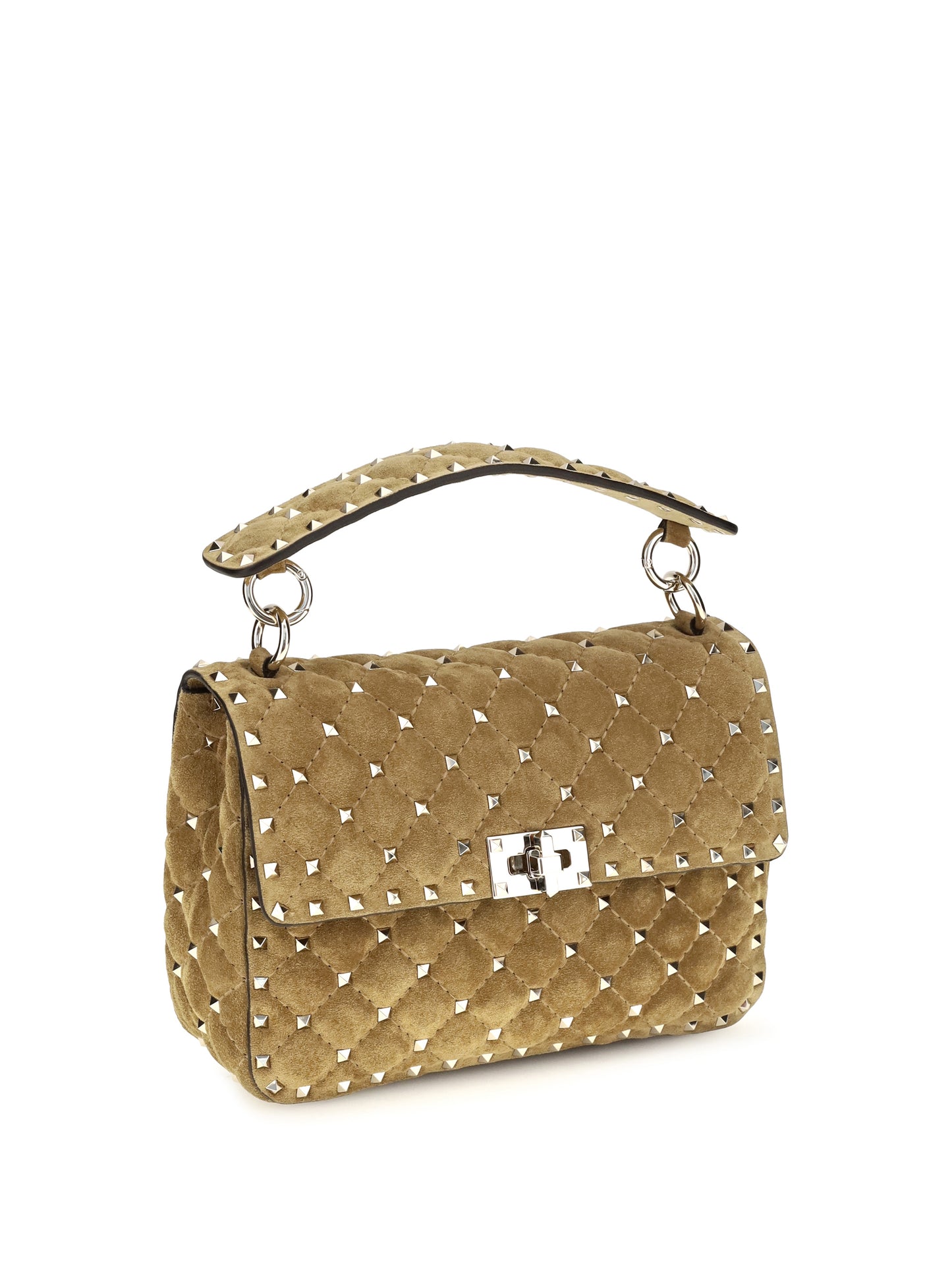 Valentino Garavani Women Medium Rockstud Spike Suede Top Handle Bag VALENTINO GARAVANI