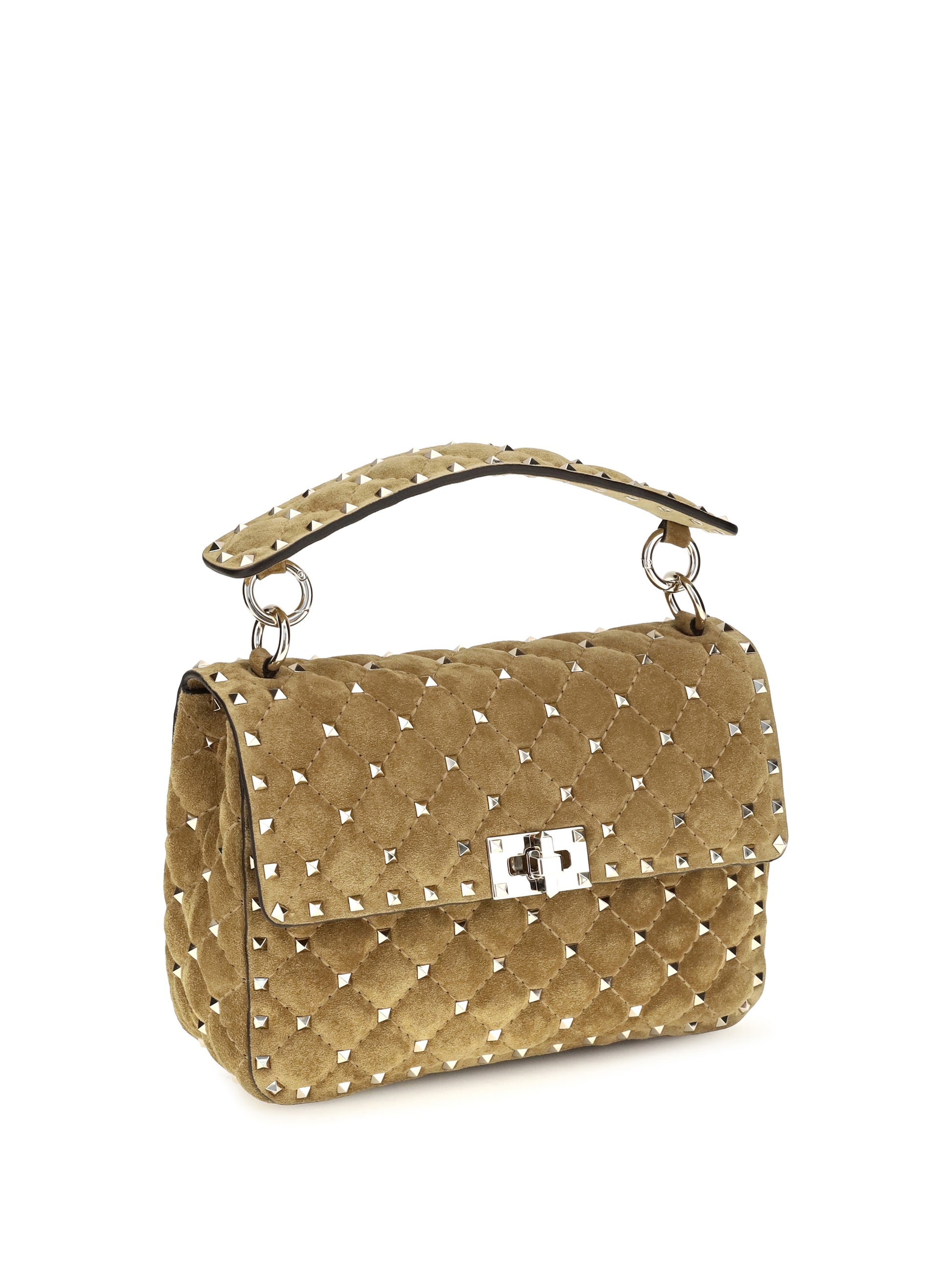 Valentino Garavani Women Medium Rockstud Spike Suede Top Handle Bag VALENTINO GARAVANI