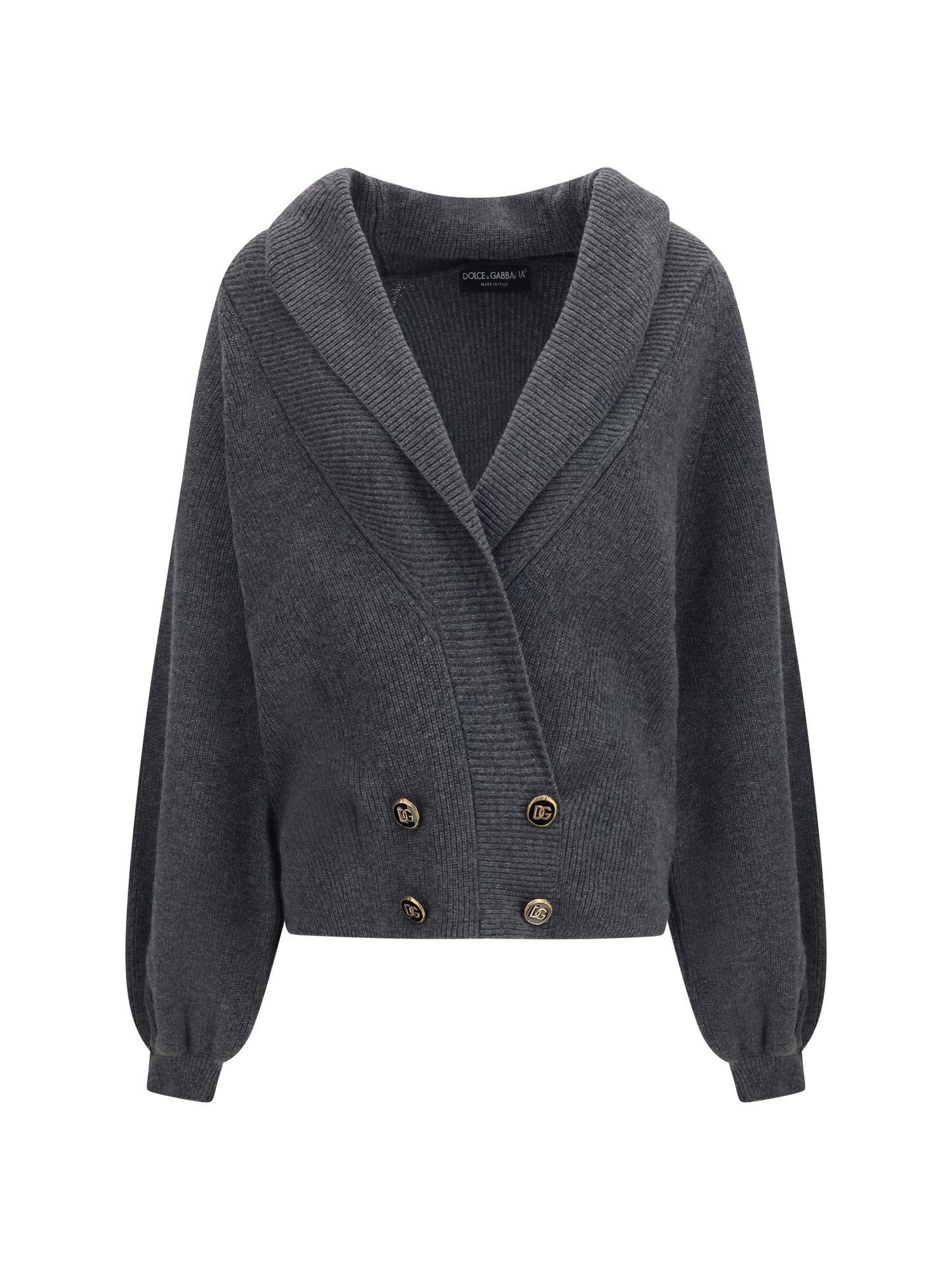 Dolce & Gabbana Women Cropped Shawl Collar Cardigan With Wide Sleeves DOLCE & GABBANA