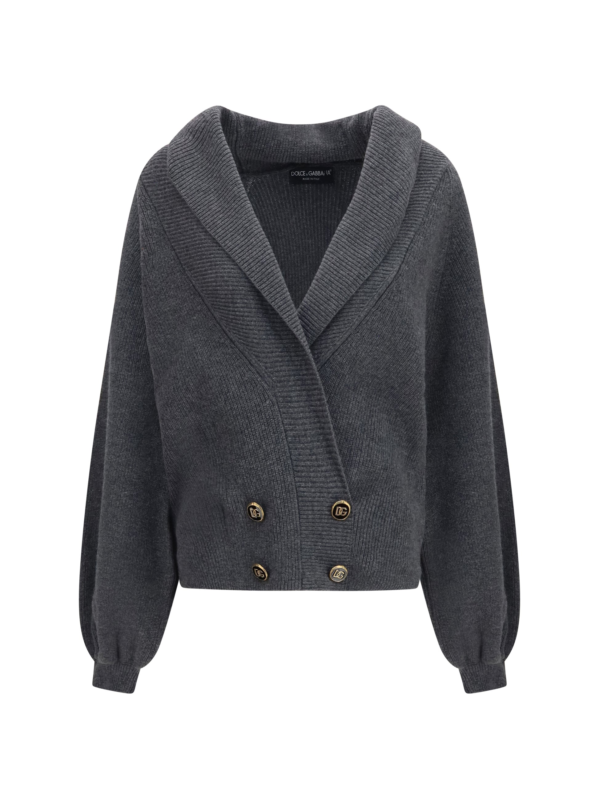 Dolce & Gabbana Women Cropped Shawl Collar Cardigan With Wide Sleeves DOLCE & GABBANA