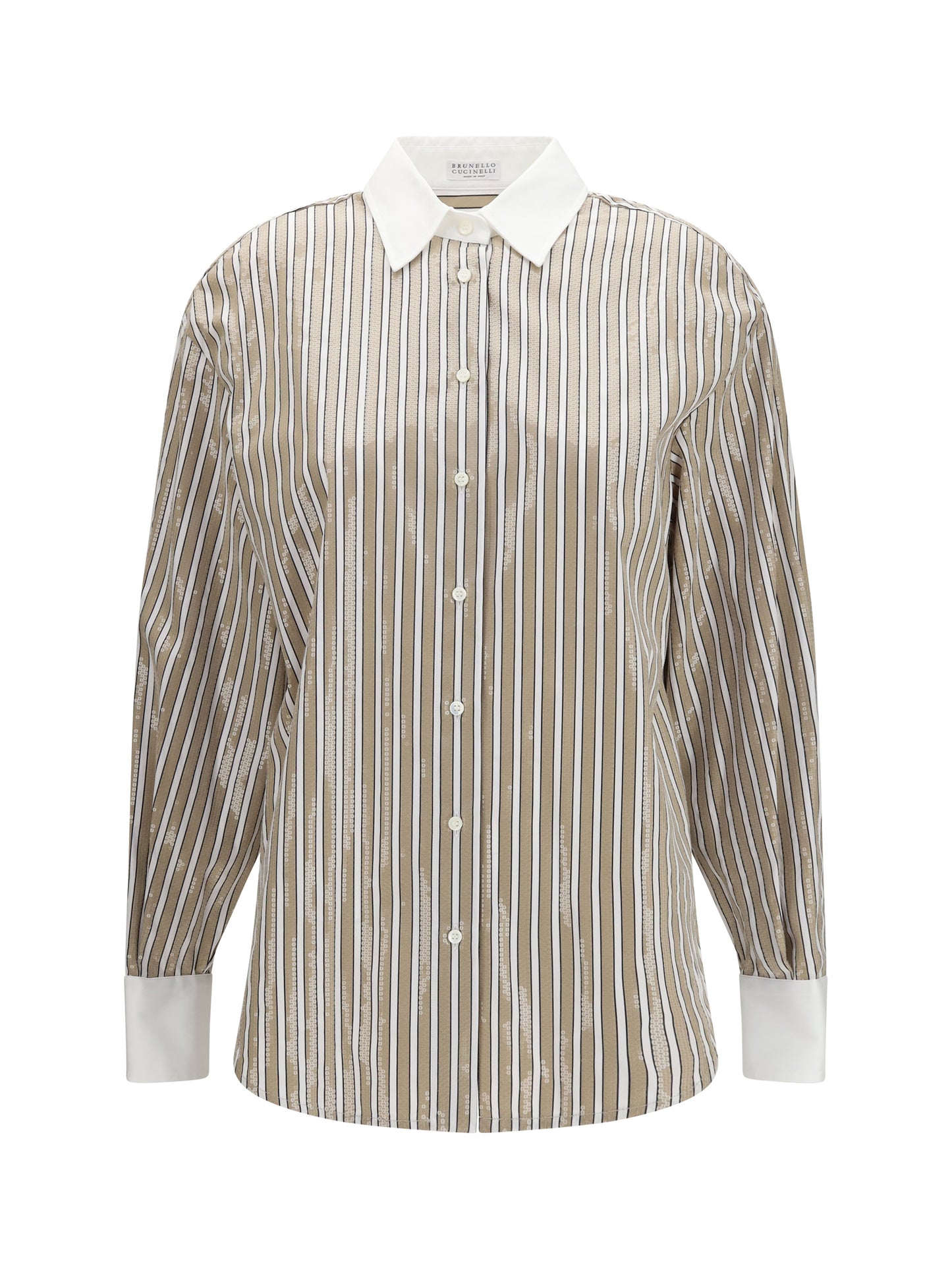 Brunello Cucinelli Women Dazzling Stripes Cotton Shirt BRUNELLO CUCINELLI
