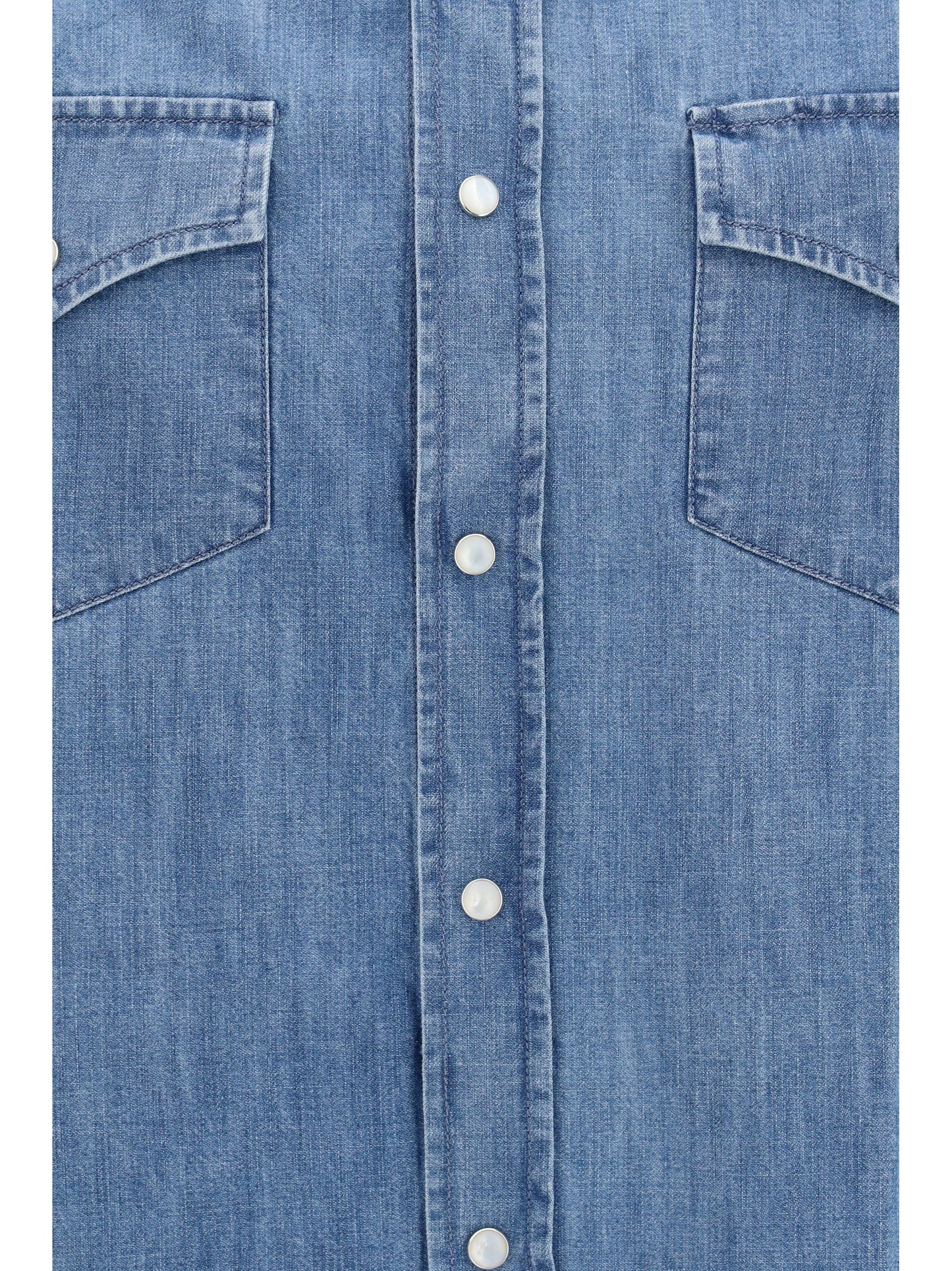 Brunello Cucinelli Men Easy Fit Lightweight Denim Shirt BRUNELLO CUCINELLI