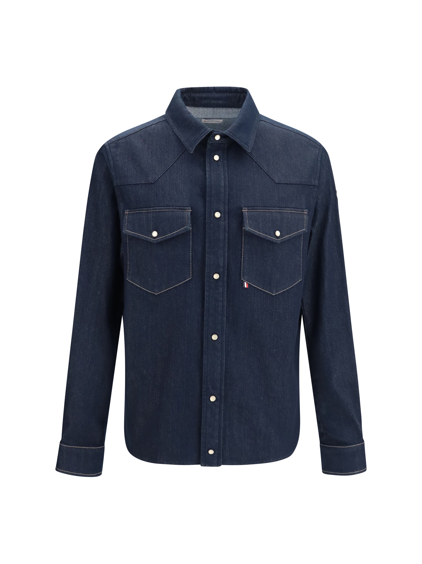Moncler Men Denim Jacket With Logo Patch MONCLER