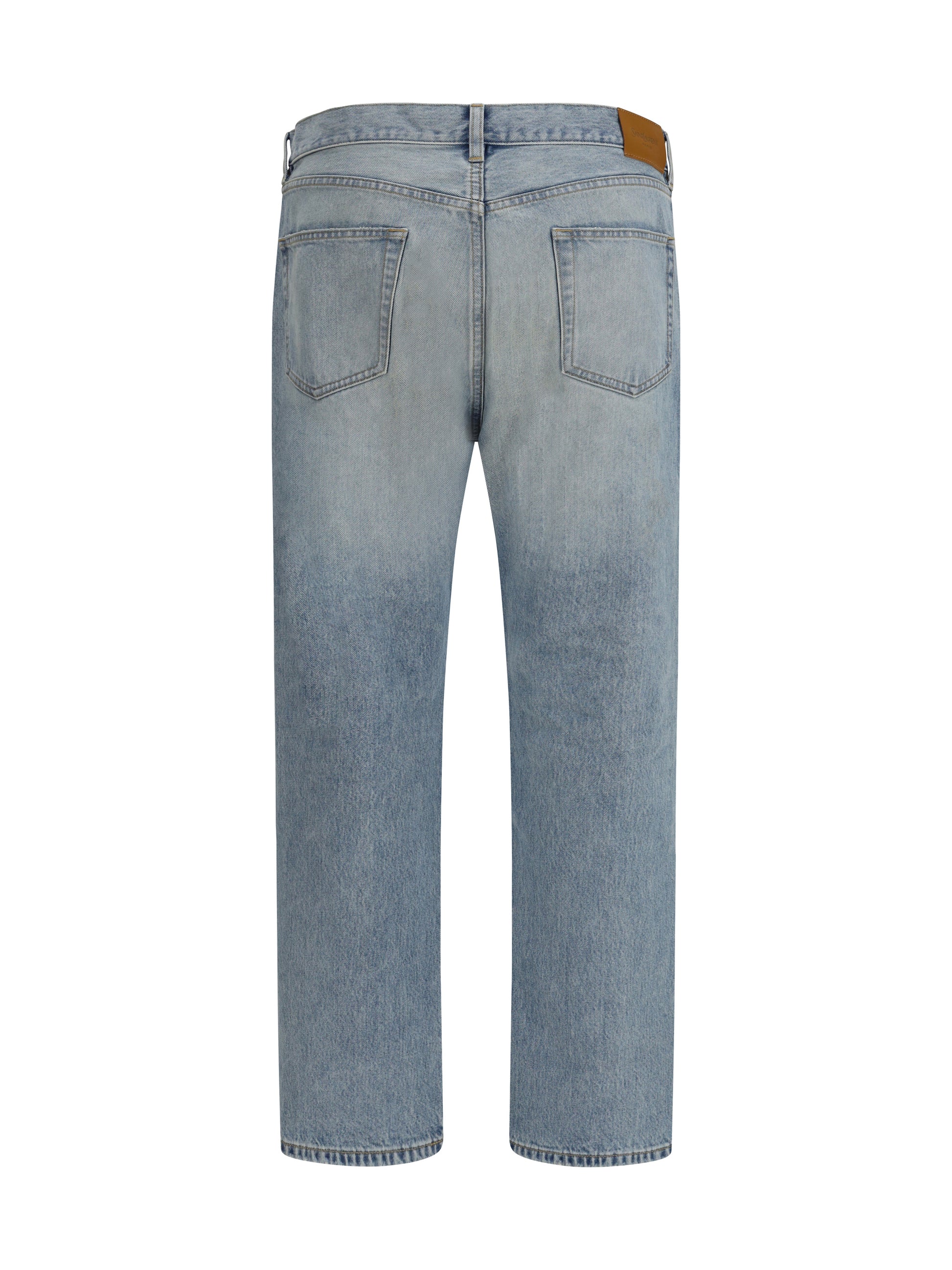 Saint Laurent Men Cotton Denim Jeans With Stonewashed Finish SAINT LAURENT