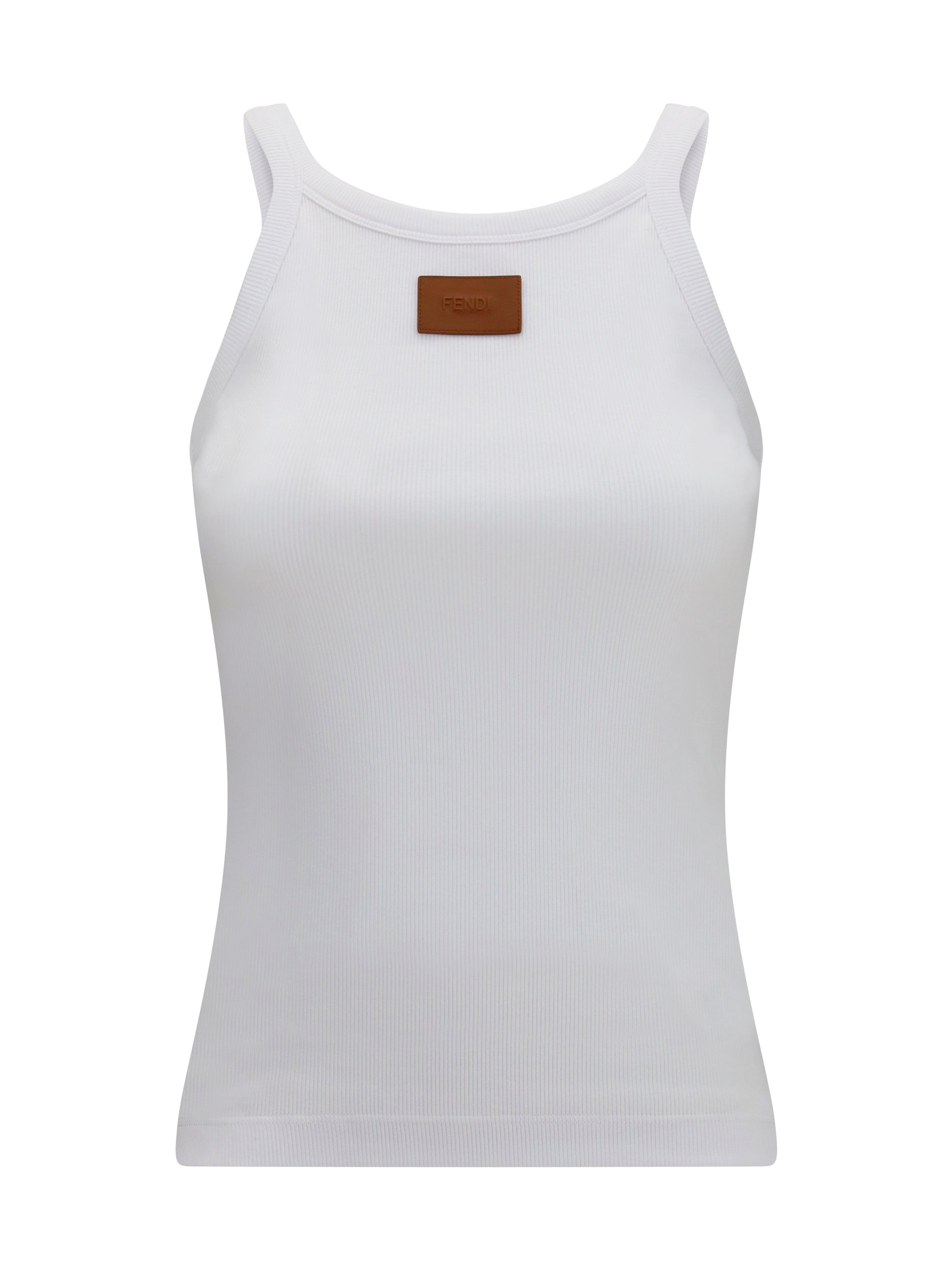 Fendi Women Ribbed Cotton Tank Top FENDI
