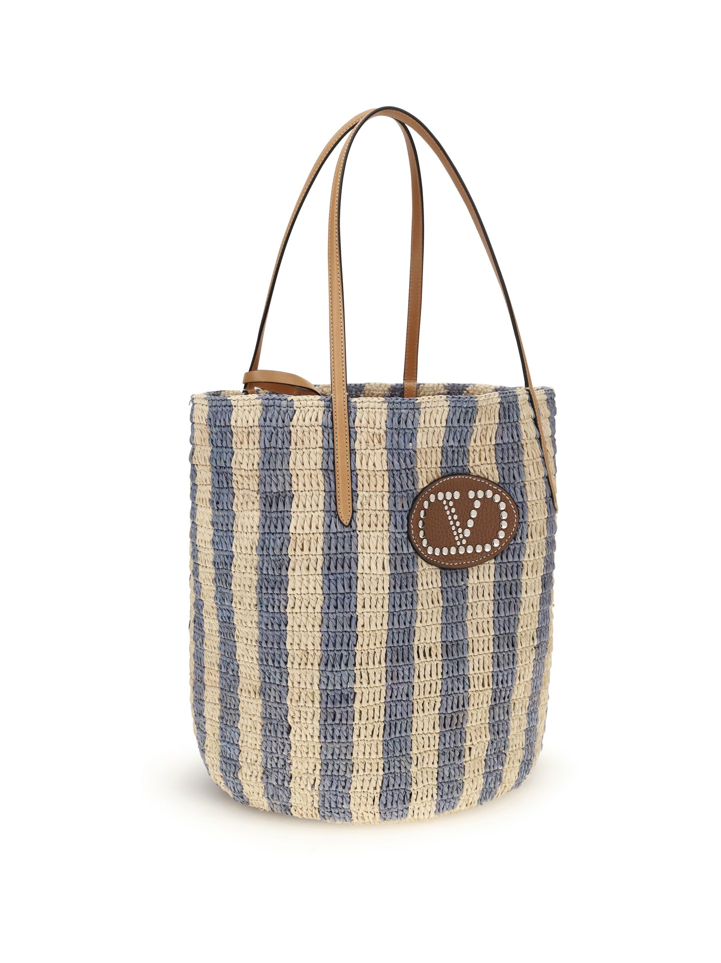 Valentino Garavani Women Striped Raffia Bucket Bag VALENTINO GARAVANI