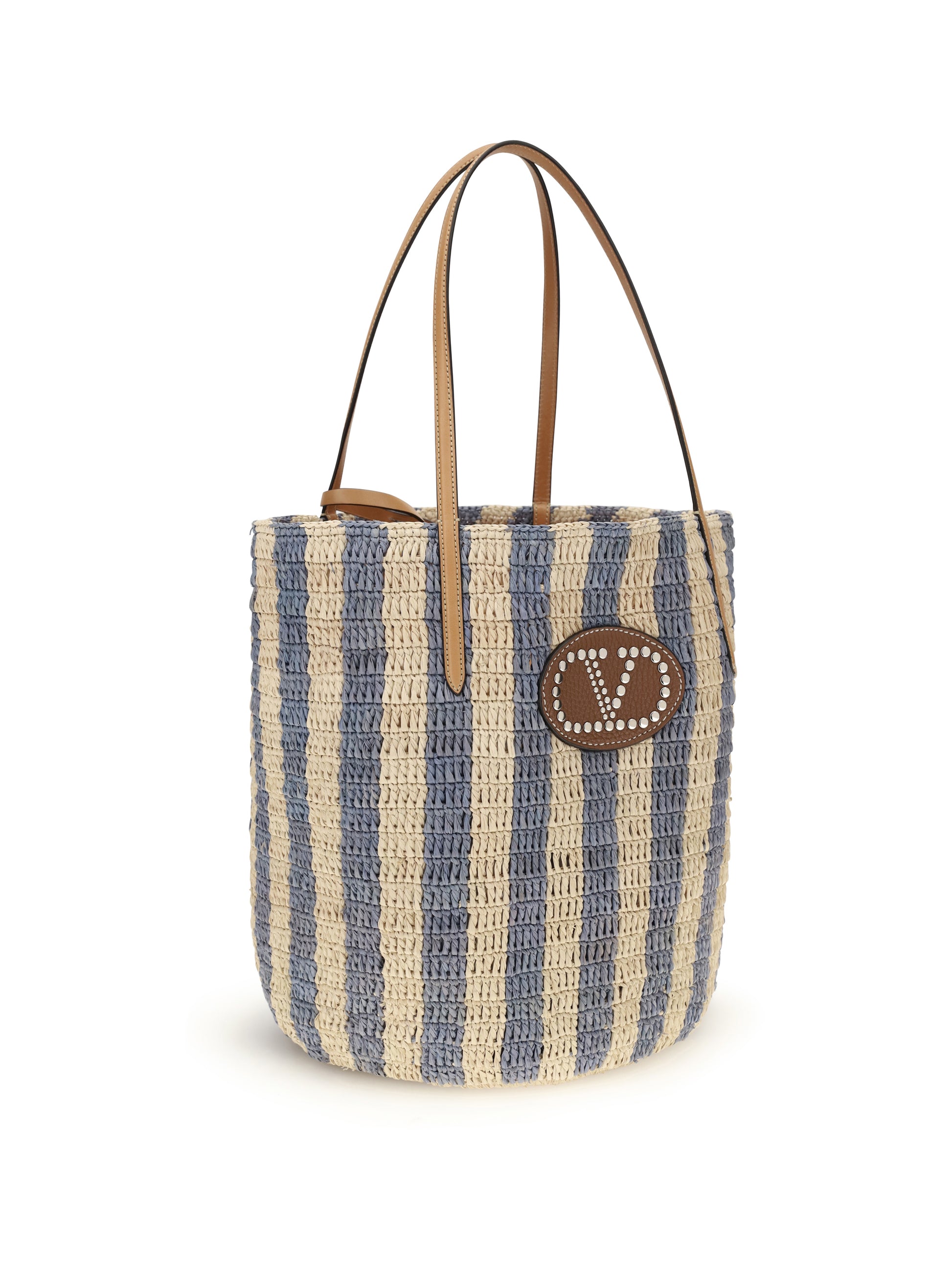 Valentino Garavani Women Striped Raffia Bucket Bag VALENTINO GARAVANI
