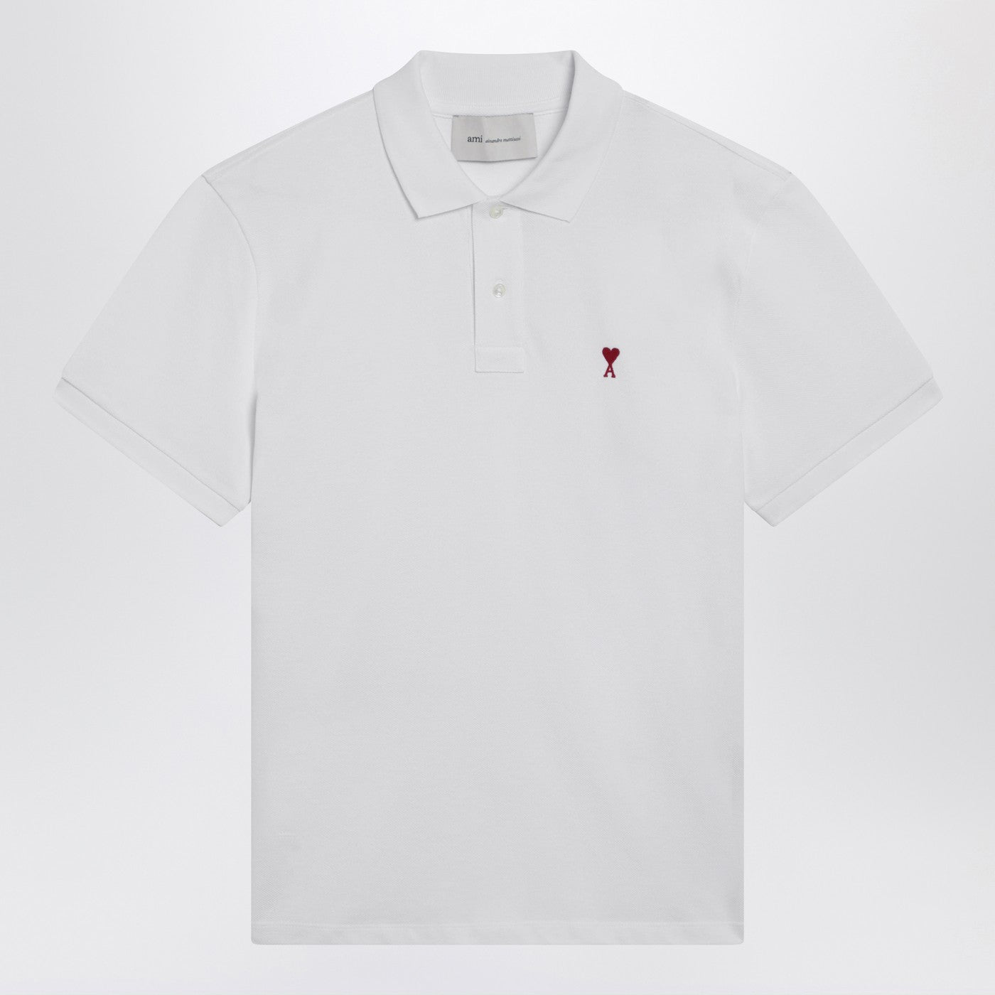 Ami Paris Ami De Coeur White Polo Shirt Men AMI PARIS
