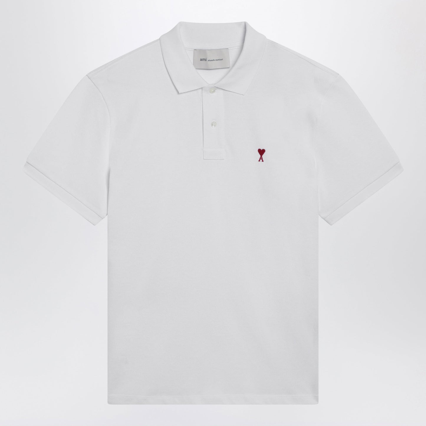 Ami Paris Ami De Coeur White Polo Shirt Men AMI PARIS