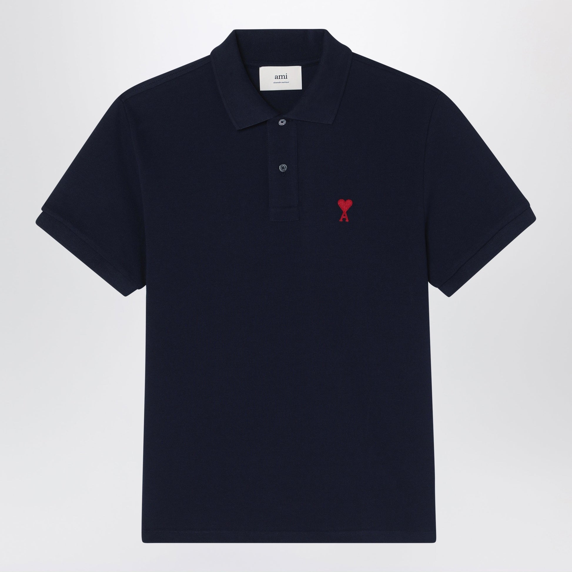 Ami Paris Midnight Blue Ami De Coeur Polo Shirt Men AMI PARIS