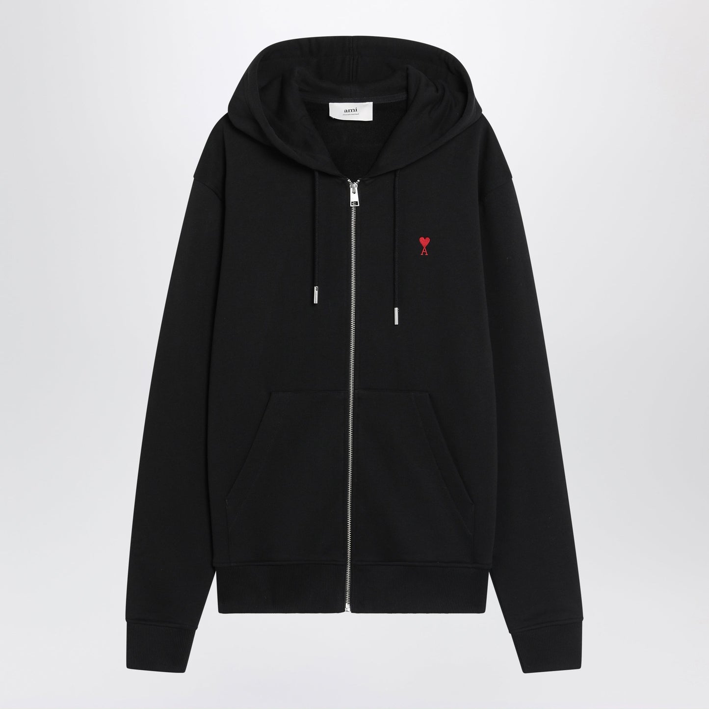 Ami Paris Black Ami De Coeur Zip-Up Sweatshirt Men AMI PARIS