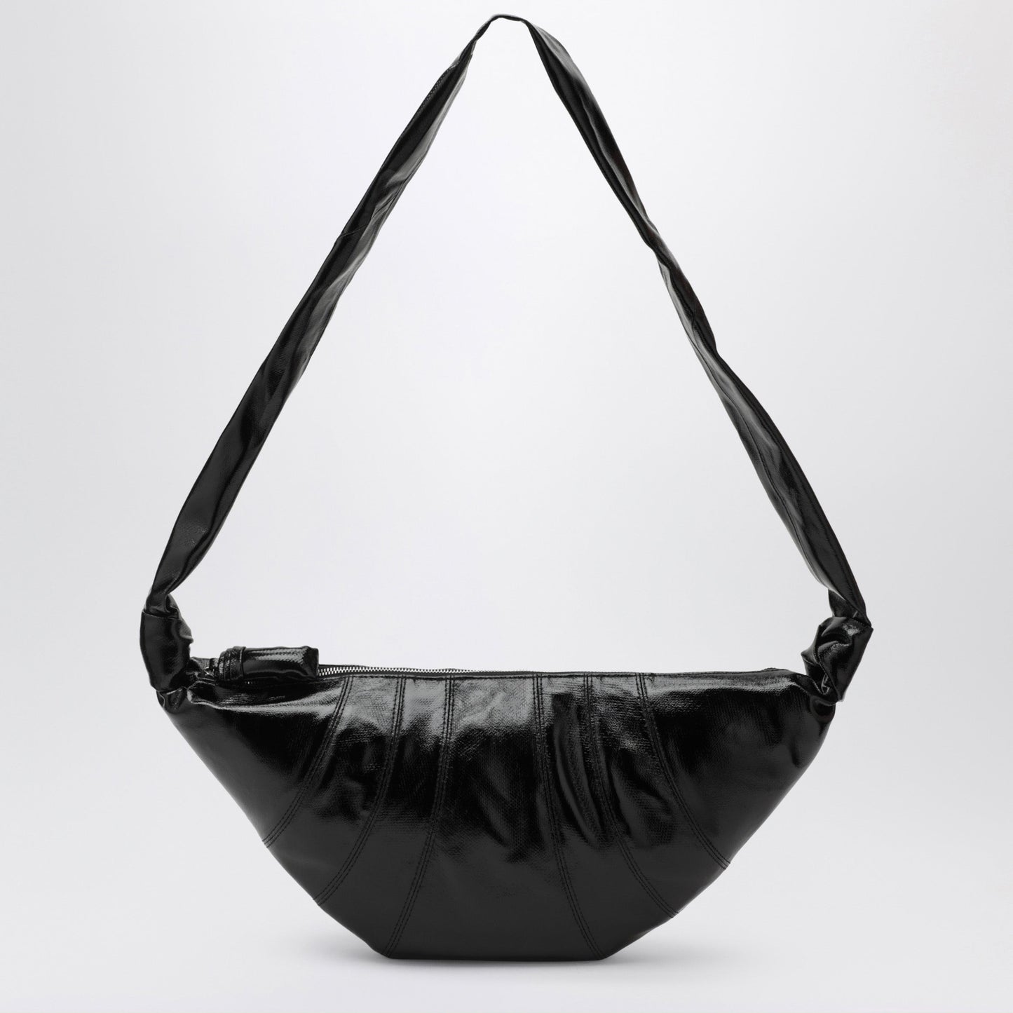 Lemaire Medium Croissant Bag In Black Coated Cotton Women LEMAIRE