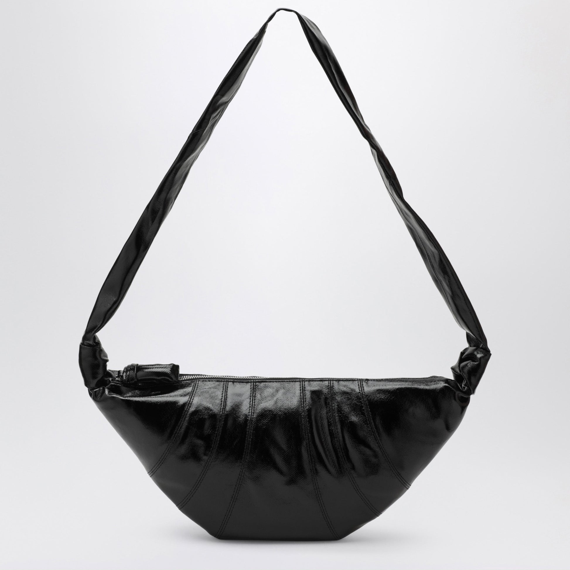 Lemaire Medium Croissant Bag In Black Coated Cotton Women LEMAIRE