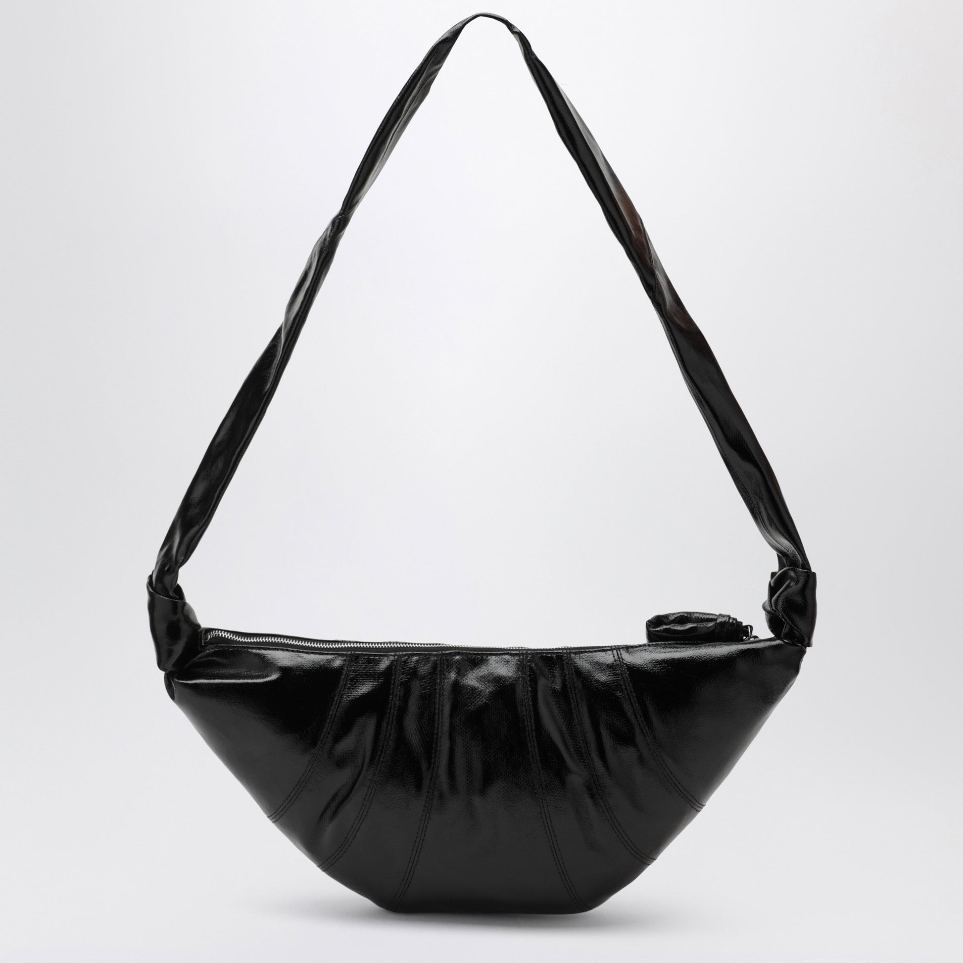 Lemaire Medium Croissant Bag In Black Coated Cotton Women LEMAIRE