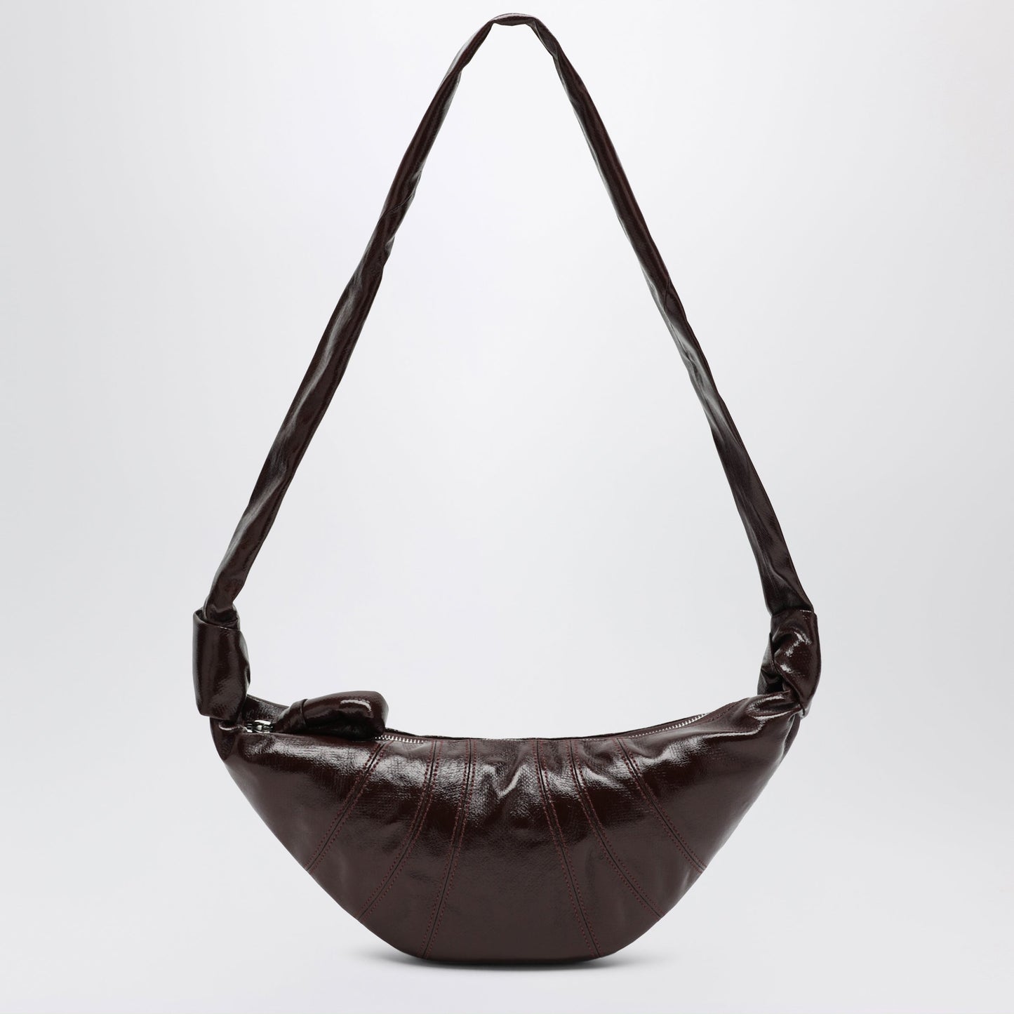 Lemaire Small Croissant Bag In Brown Coated Cotton Women LEMAIRE