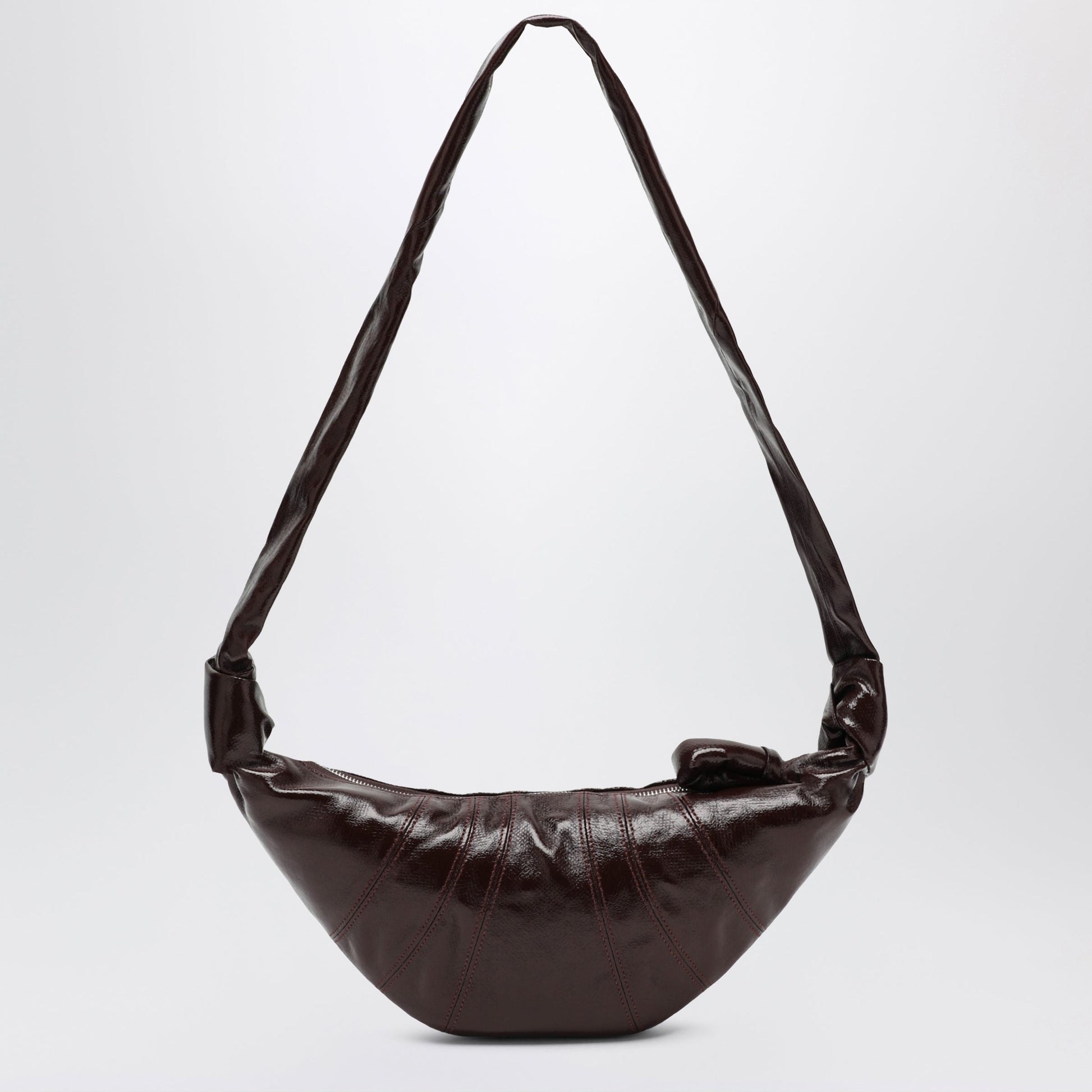 Lemaire Small Croissant Bag In Brown Coated Cotton Women LEMAIRE