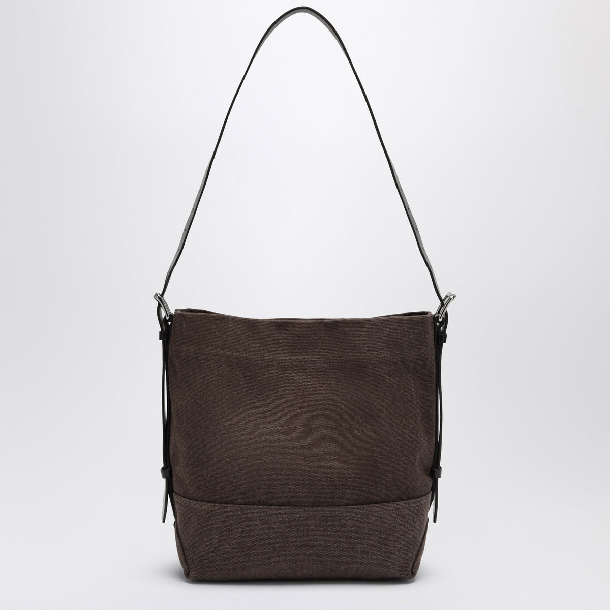 Lemaire Small Dark Chocolate Cotton Canvas Tote Bag Women LEMAIRE