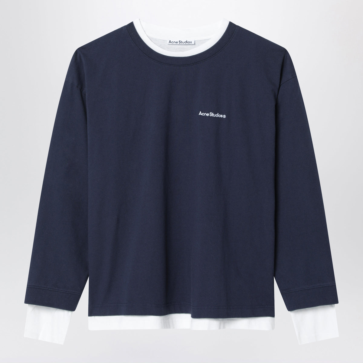 Acne Studios Navy Blue/White Cotton Sweatshirt Men ACNE STUDIOS