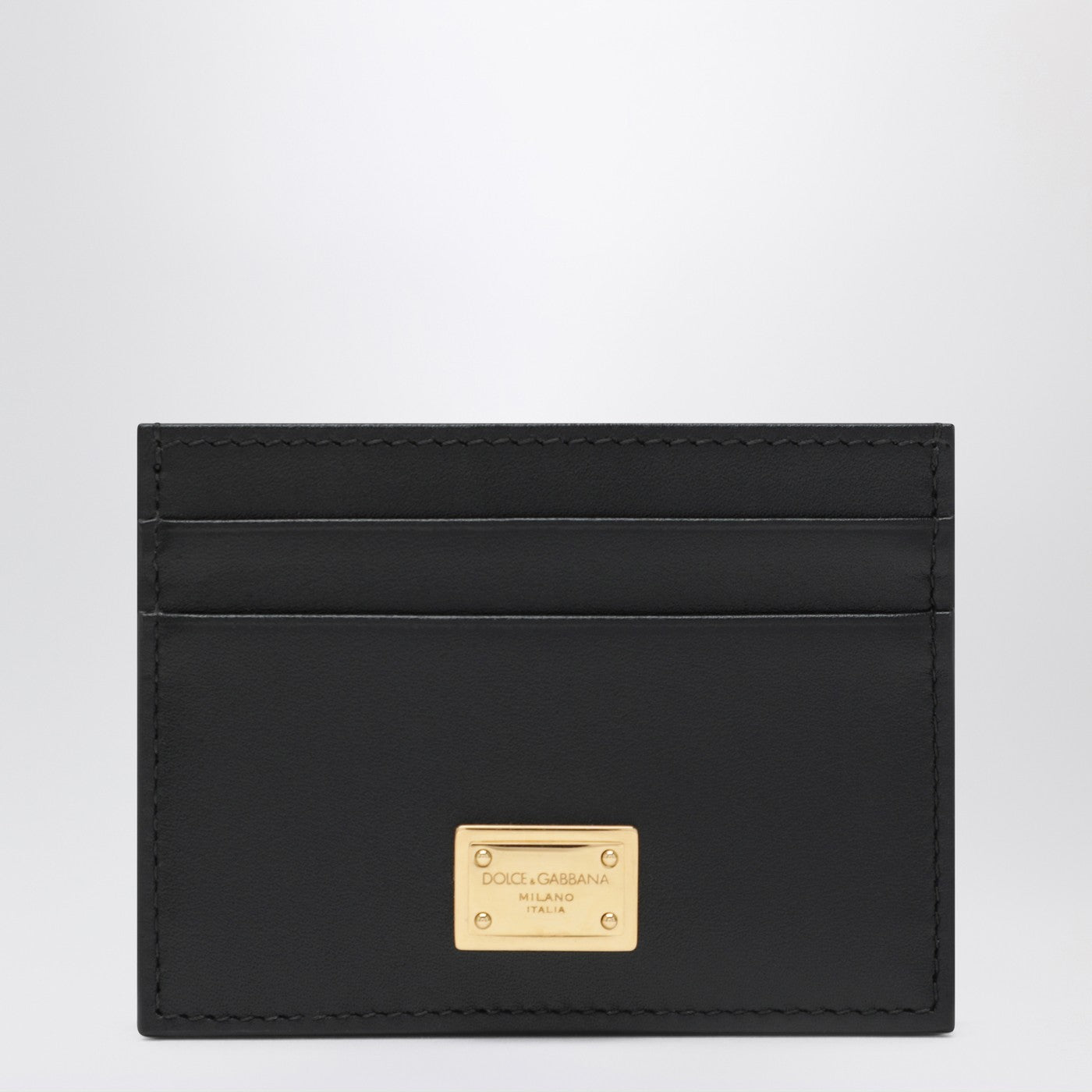 Dolce&Gabbana Black Leather Card Holder With Logo Tag Women DOLCE & GABBANA