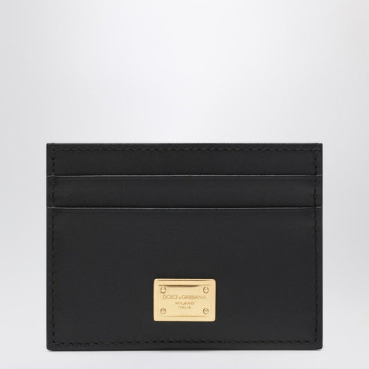 Dolce&Gabbana Black Leather Card Holder With Logo Tag Women
