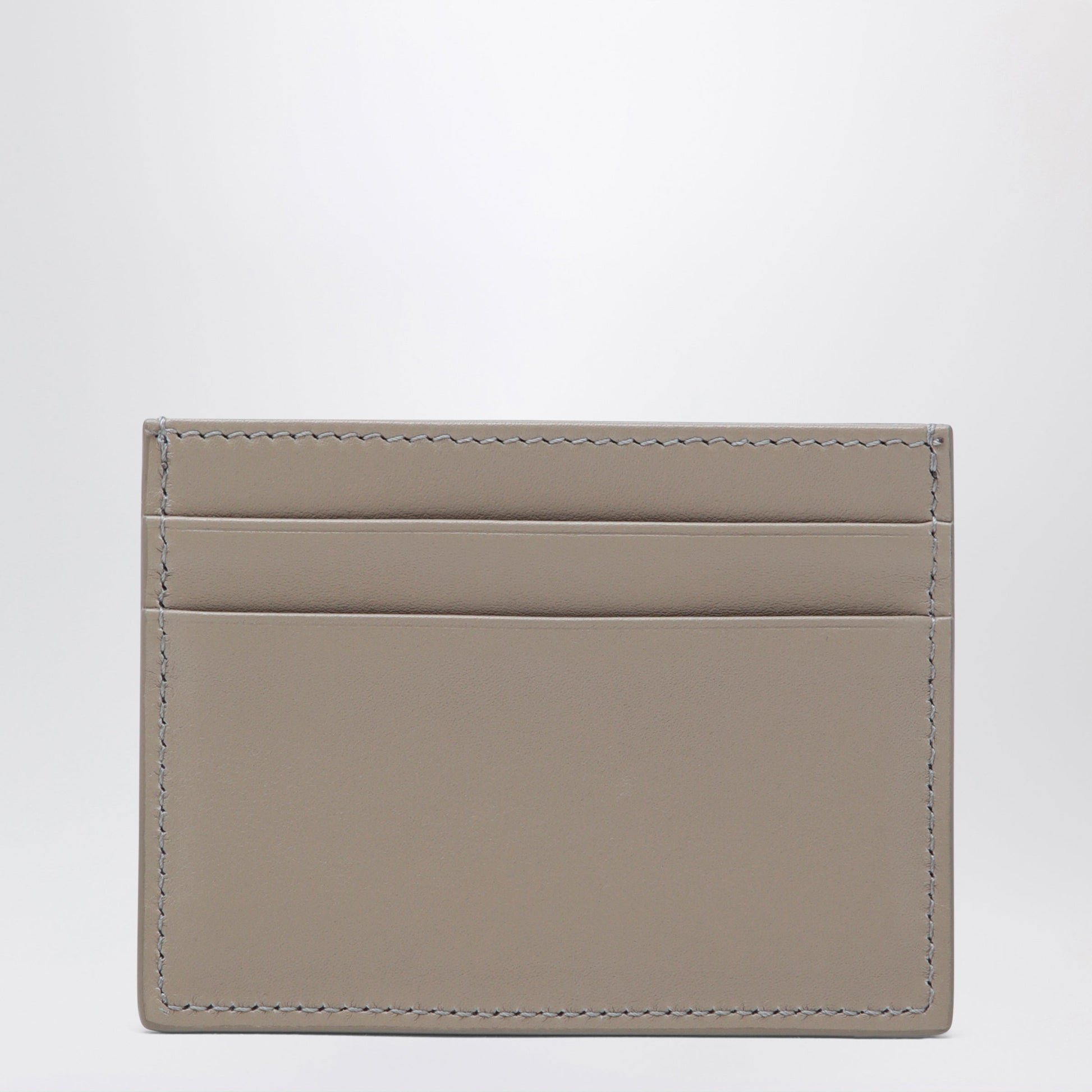 Dolce&Gabbana Taupe Leather Card Holder With Logo Plaque Women DOLCE & GABBANA