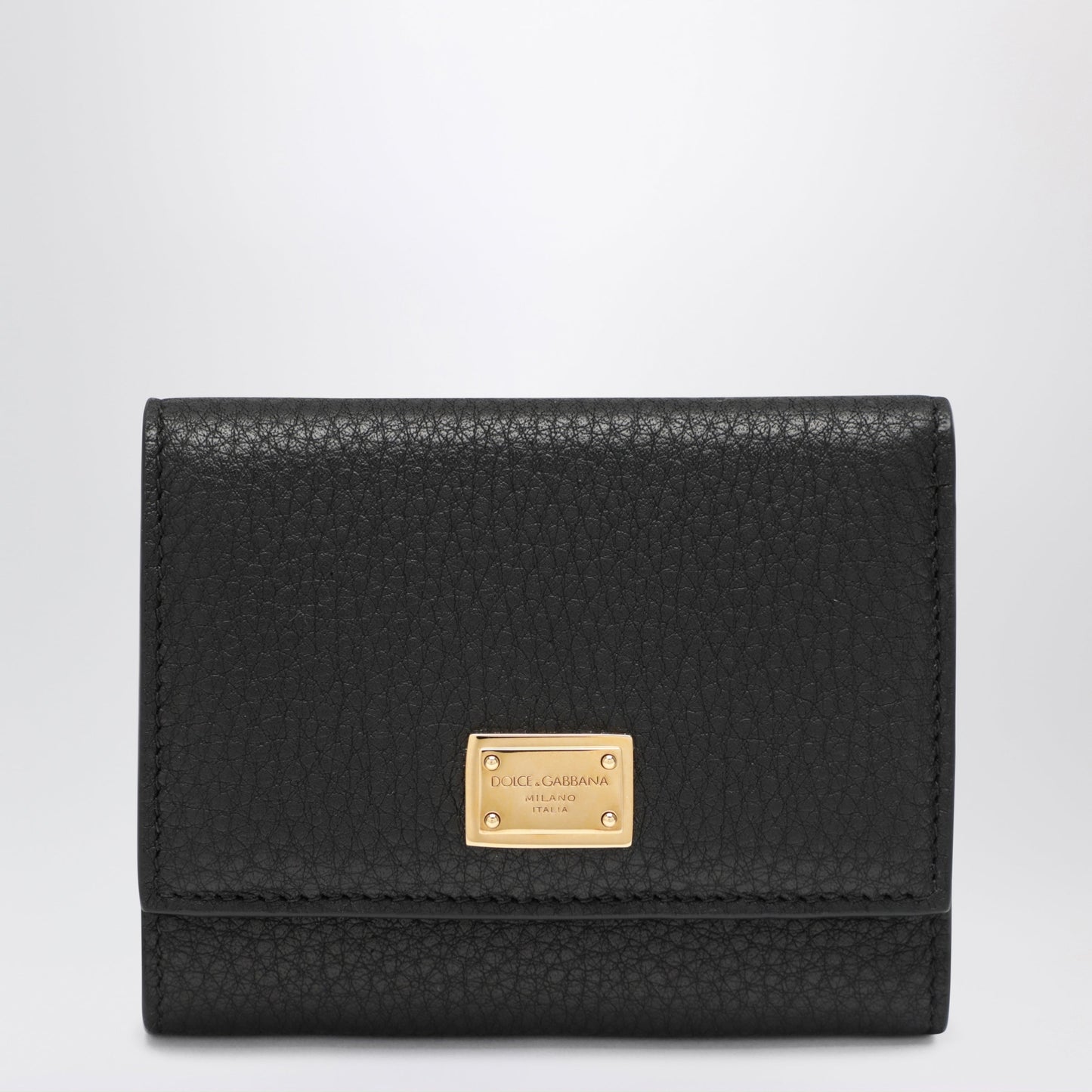 Dolce&Gabbana Black Dauphine Calf Leather Wallet Women DOLCE & GABBANA
